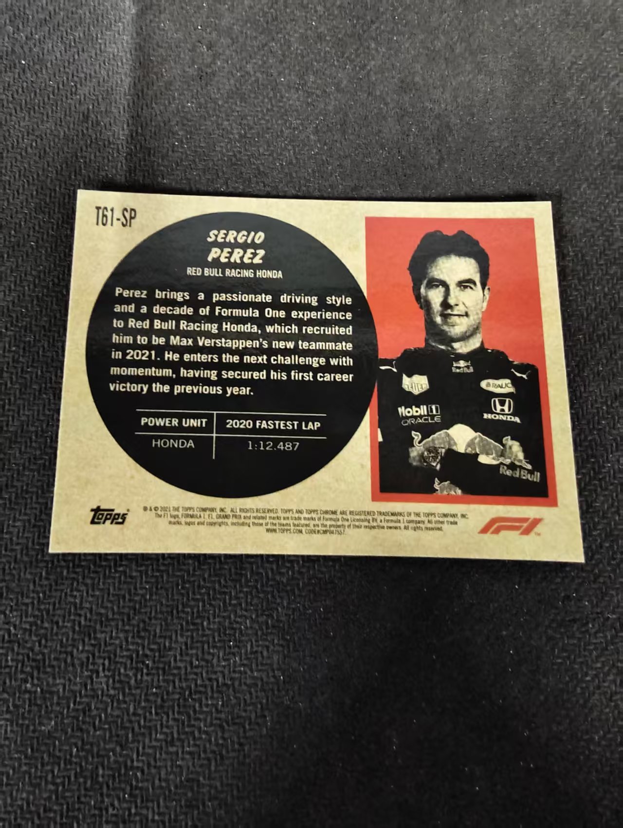 2021 Topps Chrome F1 Sergio Perez 塞尔吉奥 佩雷兹 银折 特卡 划痕 边角瑕疵 #SP