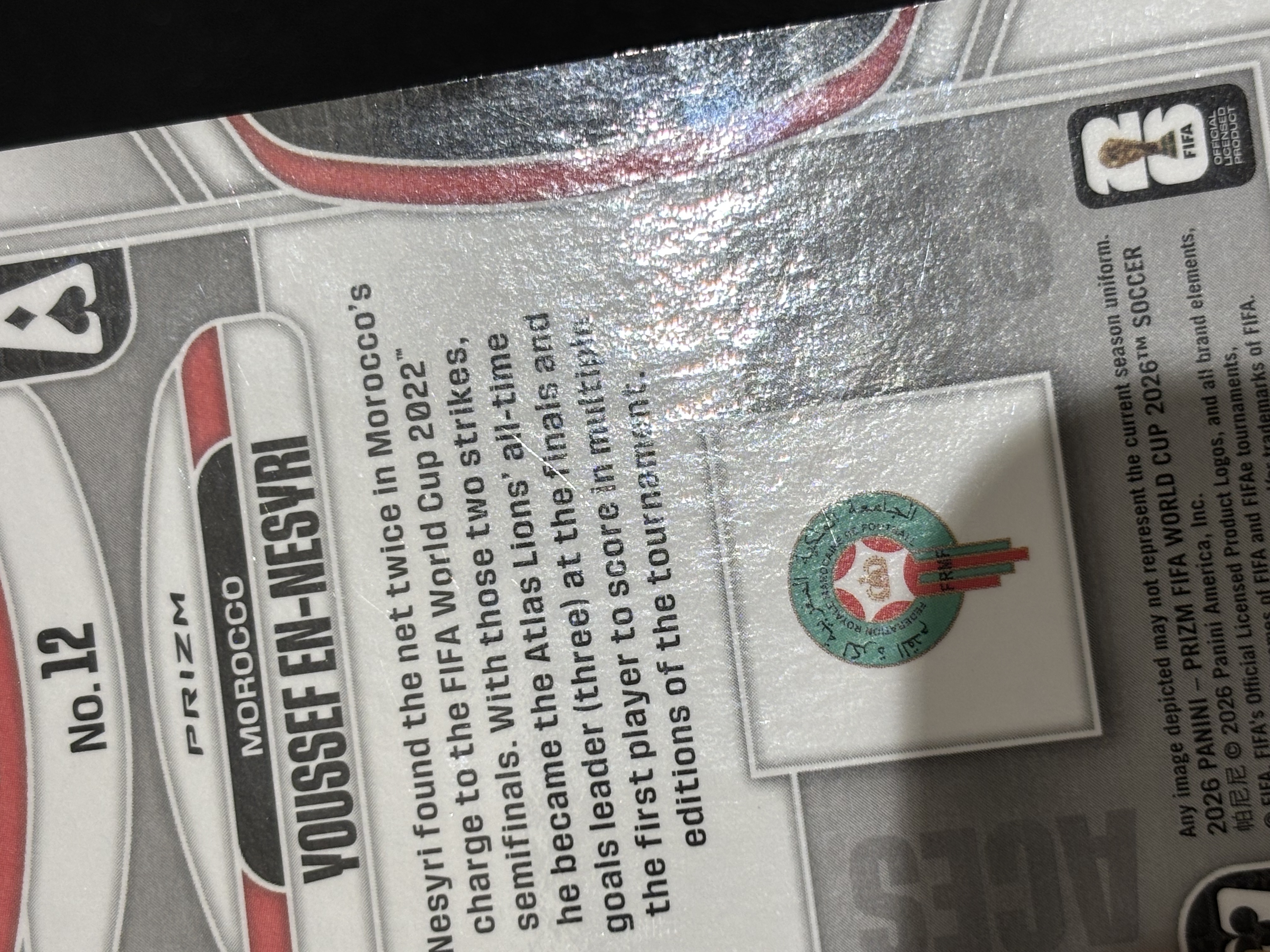 2026 Panini Prizm World Cup Youssef En Nesyri FIFA 世界杯 摩洛哥 恩内斯里 Aces 扑克牌特卡 绿折 5/5编 国际独占 瑕疵如图 - gurke
