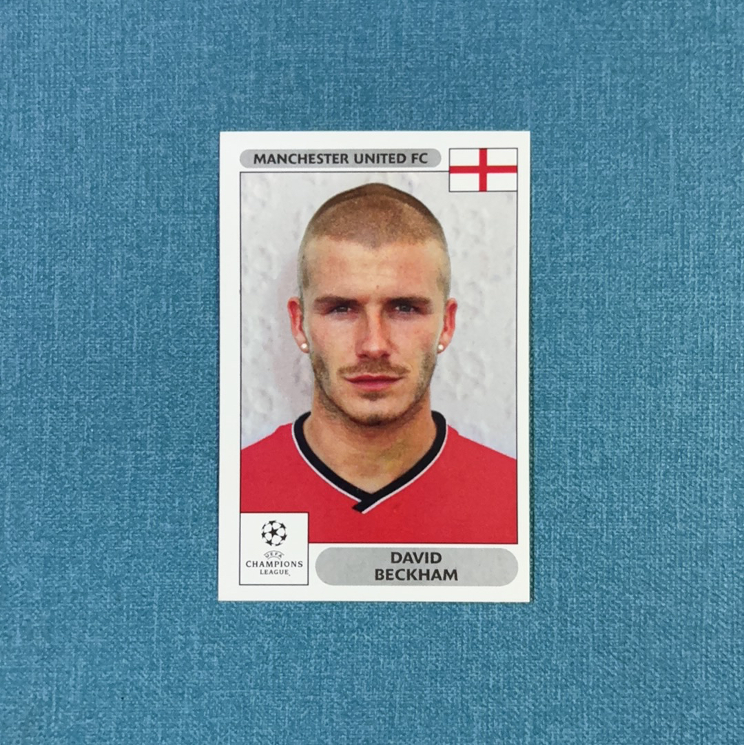 2000-01 Panini 欧冠 贴纸 David Beckham 小贝 贝克汉姆 曼联 皇家马德里 皇马 稀有老贴纸 卡品如图 DMG
