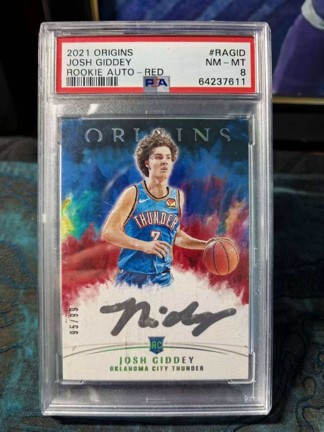 2021-22 Panini Origins Josh Giddey 雷霆 约什 吉迪 新秀 RC 起源 99编 签字 卡签 psa8 银笔签 收藏必备 蒙奇