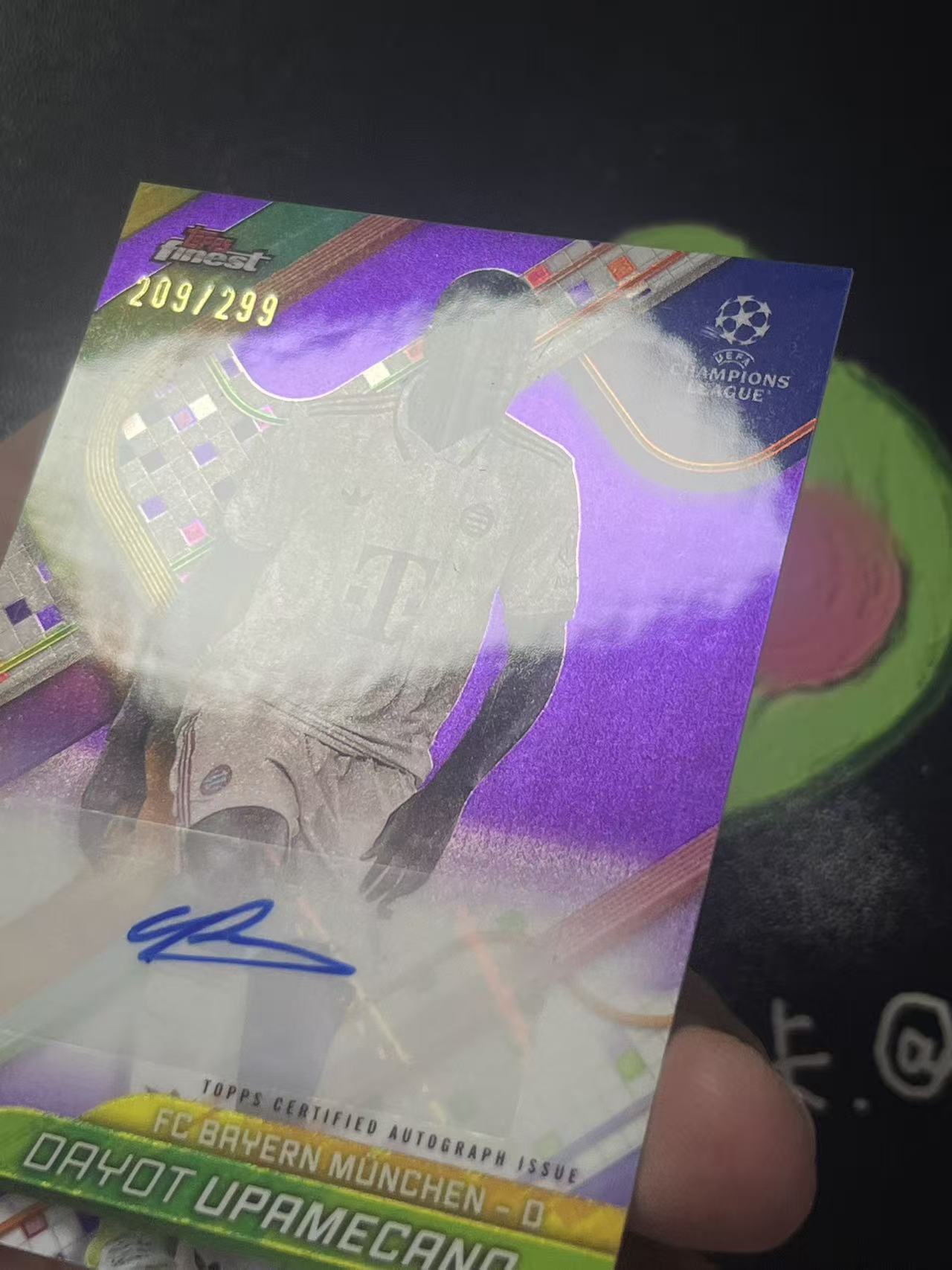 2025 Topps Finest Dayot Upamecano 欧冠 拜仁慕尼黑 与帕梅卡诺 299编 签字 微瑕如图【ZYP代拍】暴暴