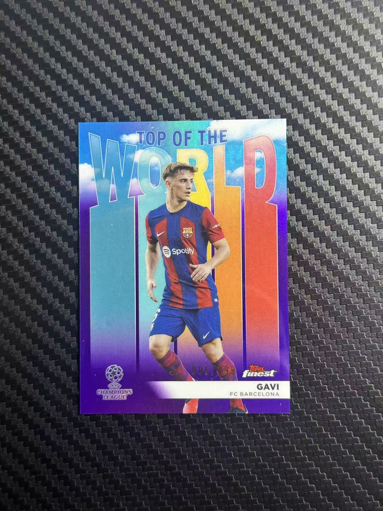 2024 Topps Finest GAVI 欧冠 巴萨 加维 加比 世界之巅 顶端 特卡 紫折 086/299编 卡品如图 拍前看描述