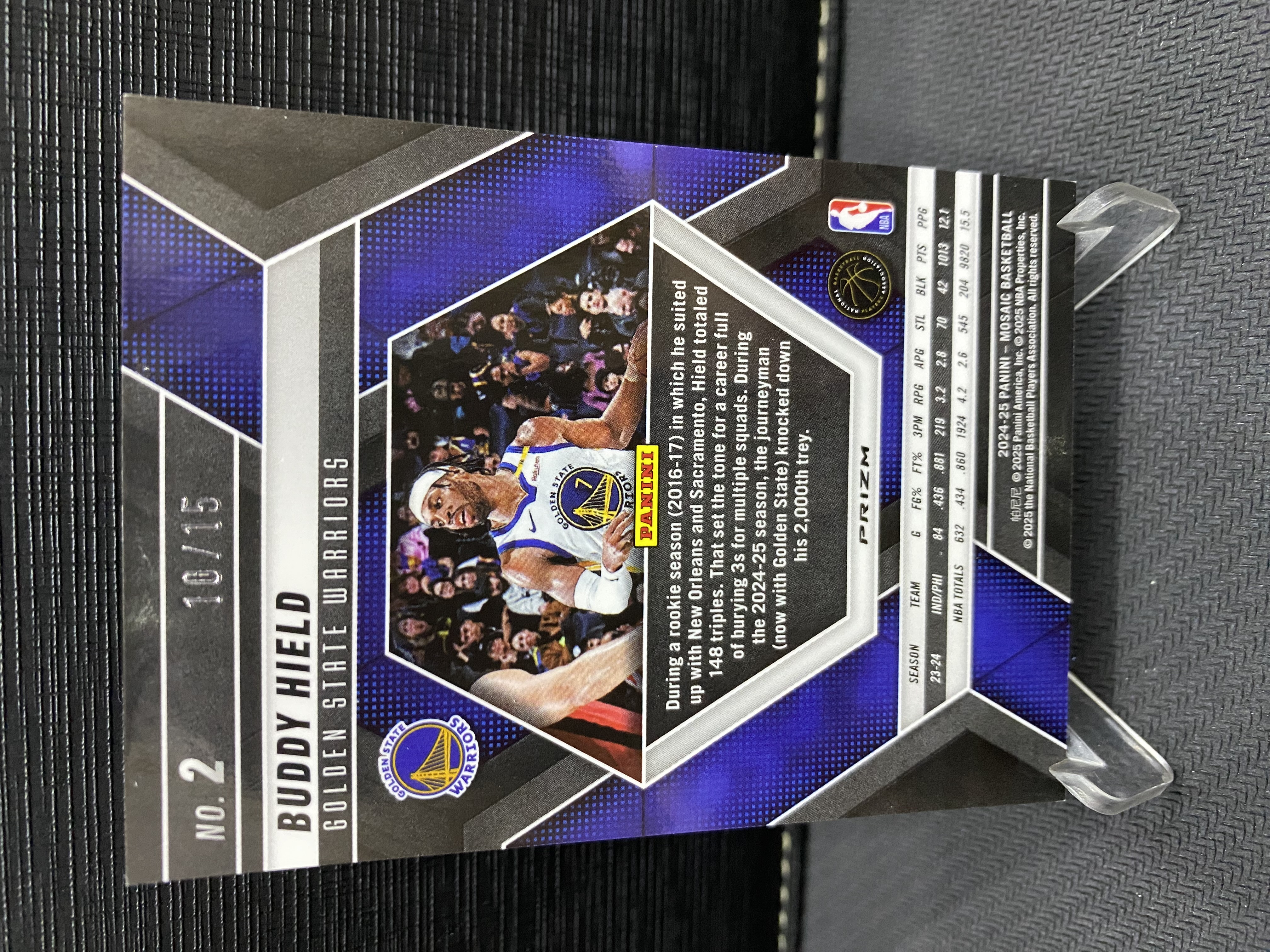 2024-25 Panini Mosaic Buddy Hield 马赛克 勇士 巴迪 希尔德 折射 橙绿折 马赛克折 15编 超低编 收藏必备 卡品如图 -老道-【乌苏拍卖】