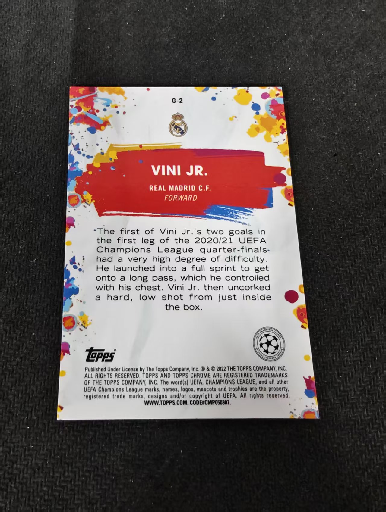 【可合并,不累计】2022 Topps Chrome Vini Jr 维尼修斯 巴西 皇马 GOLAZO特卡 银折 不保卡品 介意勿拍