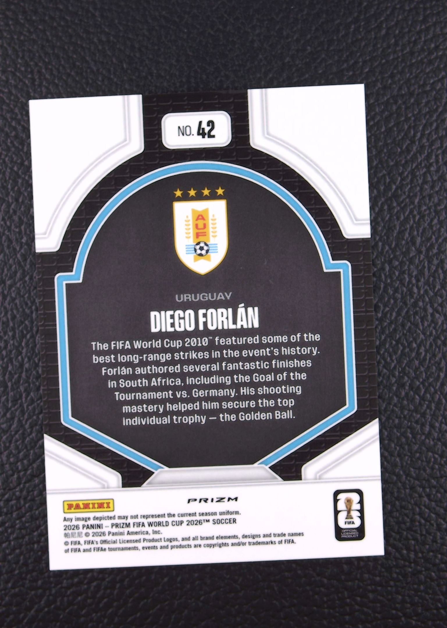【鲨鱼代卖】 2026 Panini Prizm Diego Forlan 国家骄傲 迭戈 弗兰 乌拉圭 pride 特卡 世界杯PZ 银折 默认微瑕 SY3247