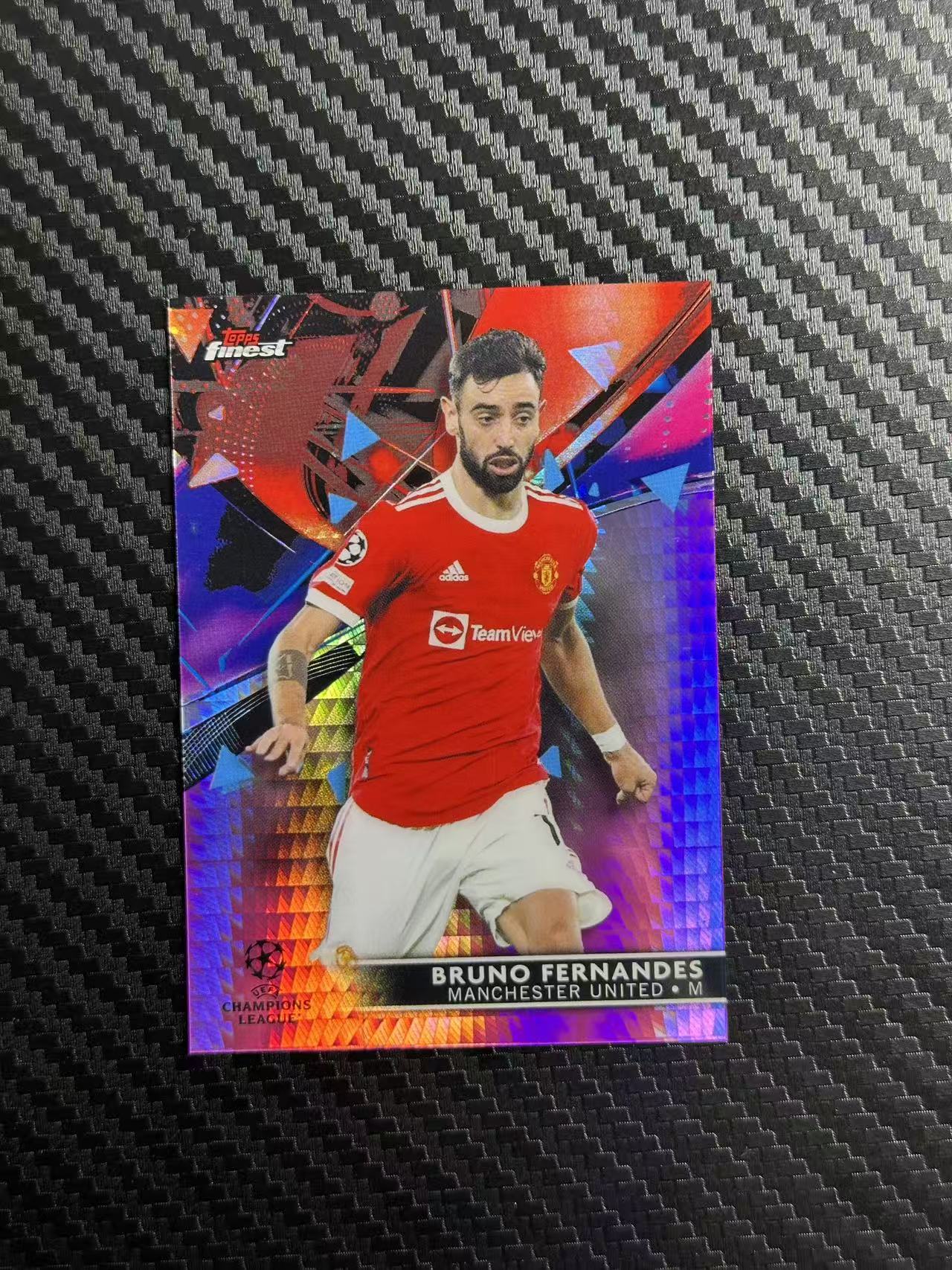 2022 Topps Finest Bruno Fernandes 欧冠 曼联 B费 布鲁诺 尔南德斯 紫棱镜折 074/125编 卡品如图 拍前看描述