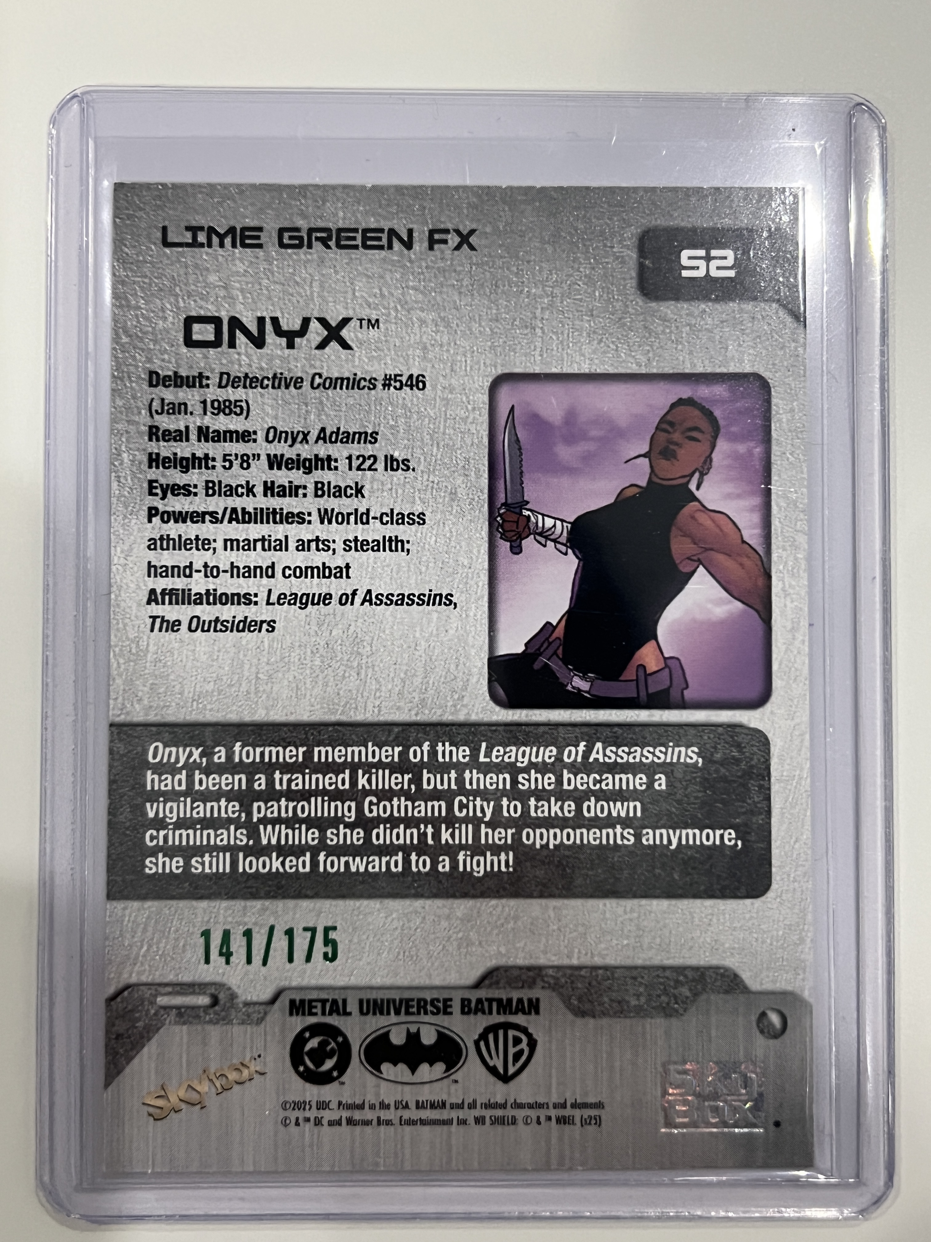 2025 Skybox Metal Universe Batman DC 蝙蝠侠 金属宇宙 141/175编 绿平行 缟玛瑙(Onyx)#52