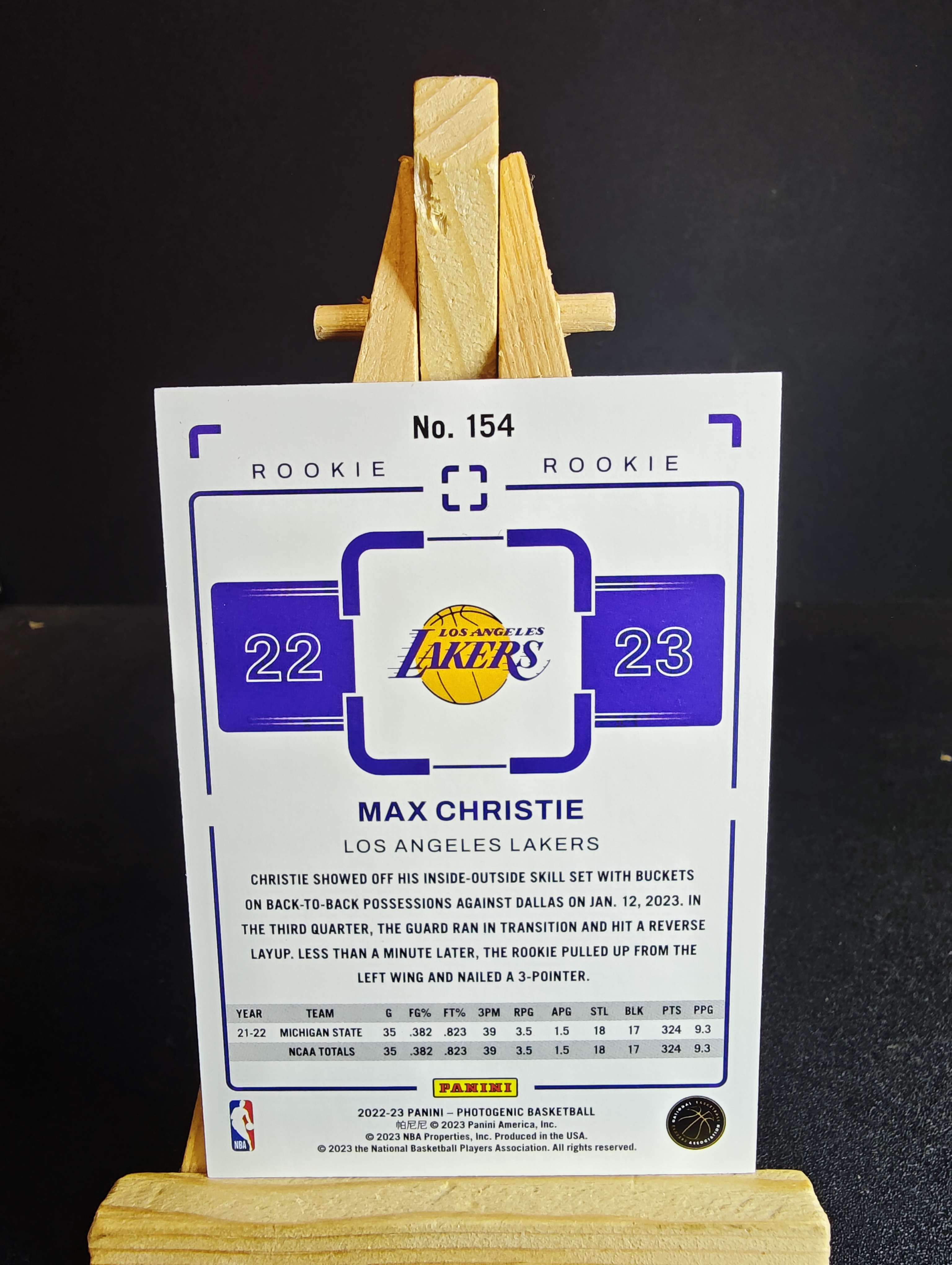 2022-23 Panini PaniniPhotoGenicNBA Max Christie RC 上镜 马克思 克里斯蒂 新秀 特卡 999编 卡品如图 91代拍