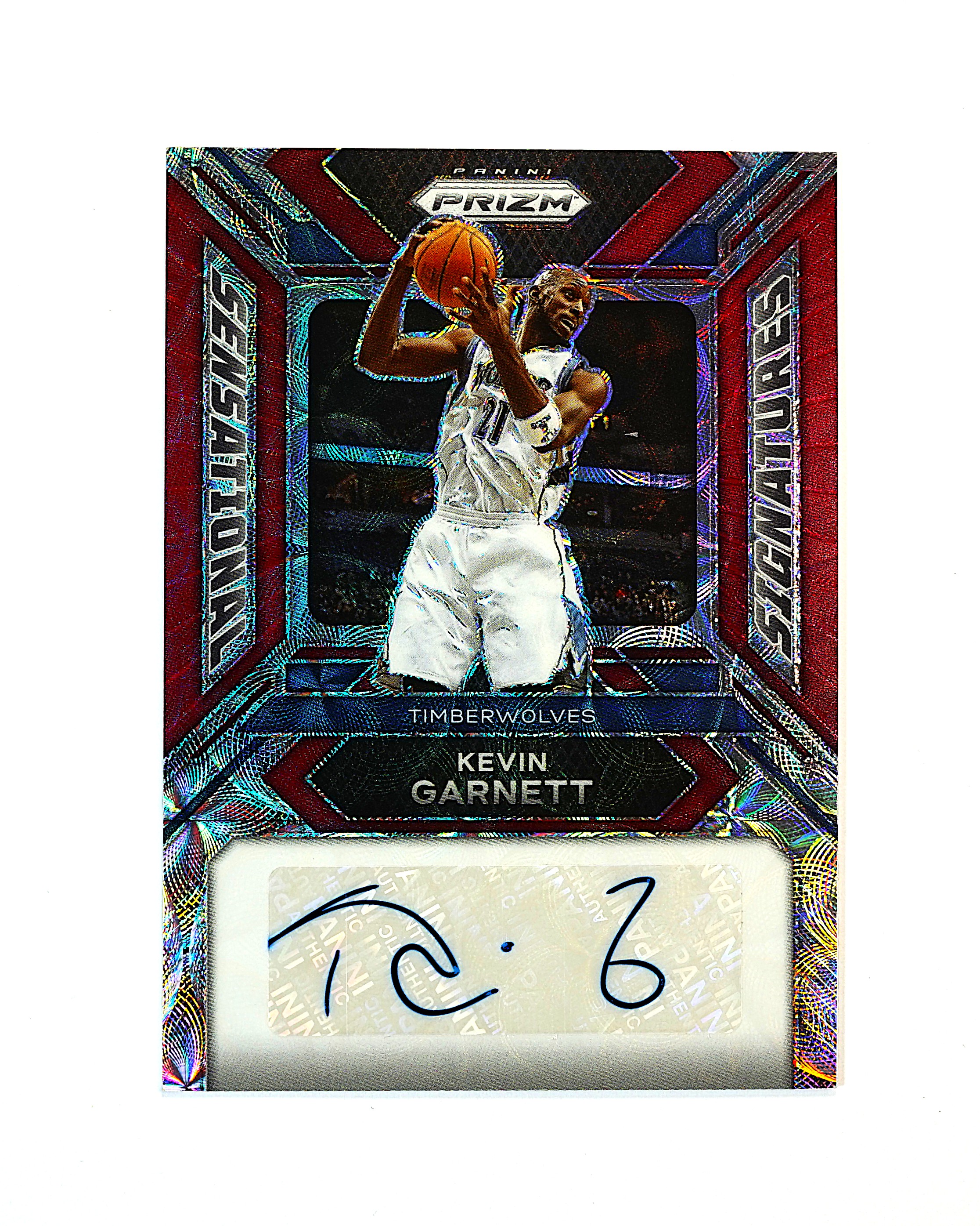 2023-24 Panini Prizm Kevin Garnett 凯文 加内特 24/88编 签字 SS签 红圈圈折 猝死独占 森林狼名宿 狼王 专收必备 卡品微瑕如图【DD】