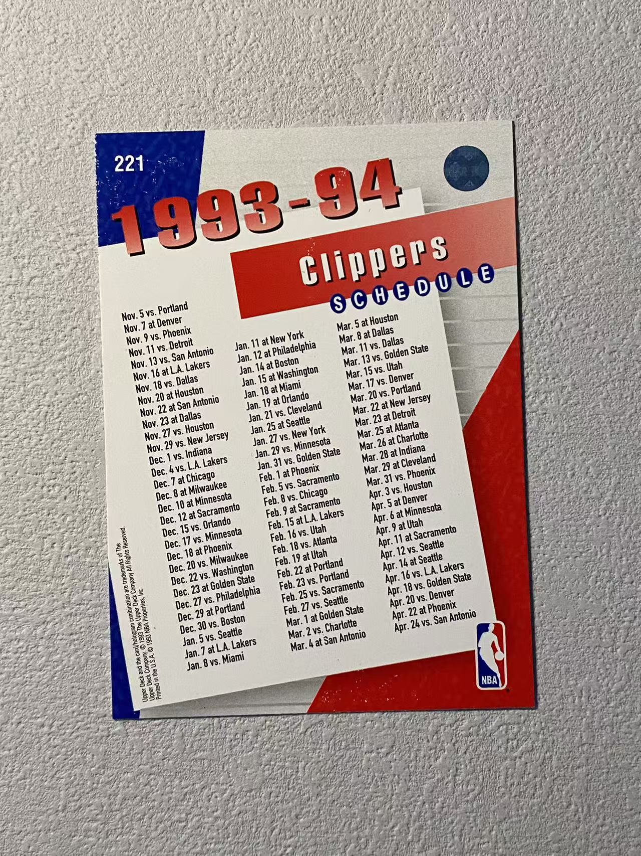 1993 Upper Deck Collector's Choice clippers ud 球队特卡 快船队 稀有老特 凑套 收藏必备