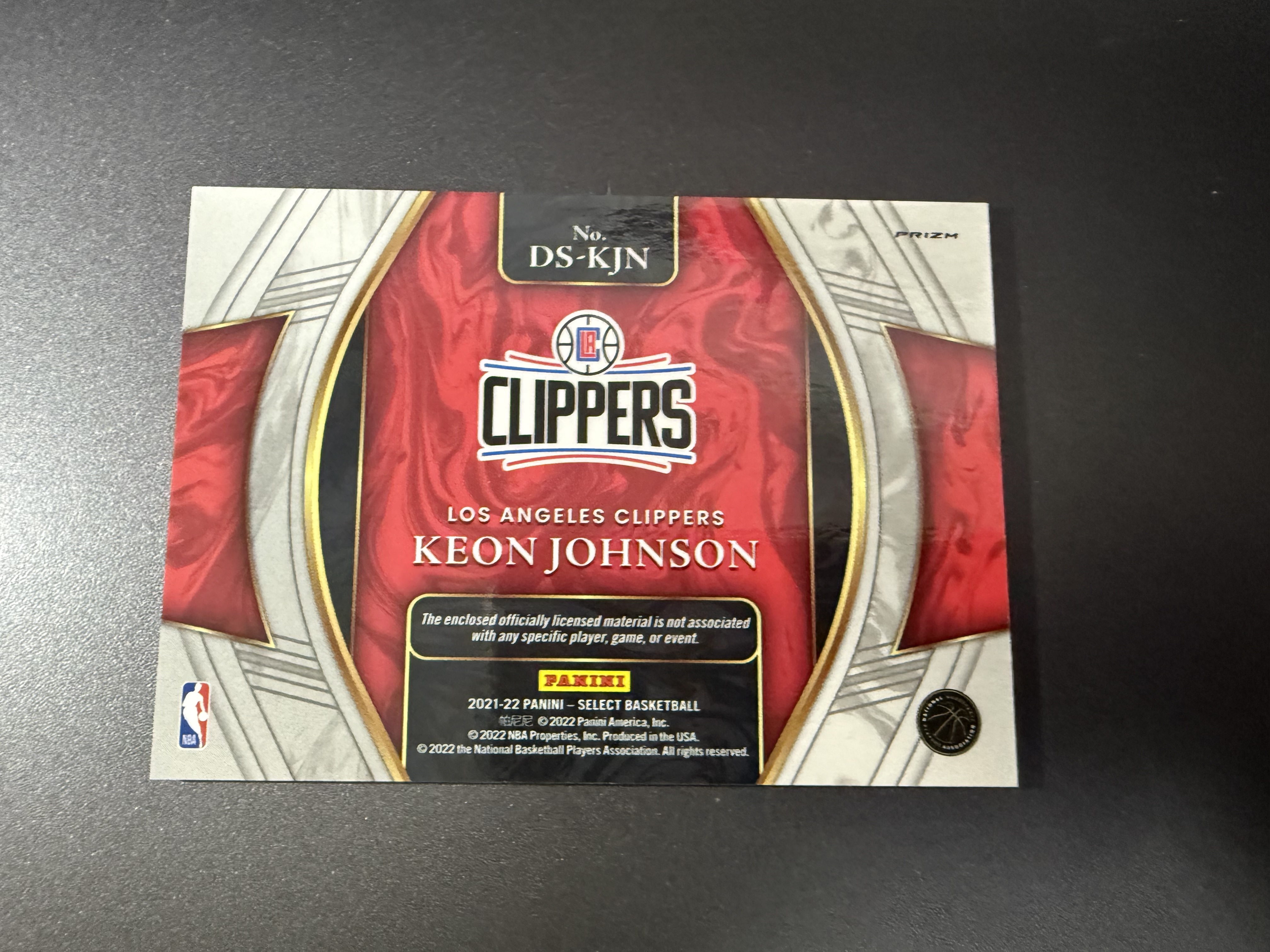 2021-22 Panini Select Keon Johnson RC 基恩约翰逊 新秀 银折 球衣 井