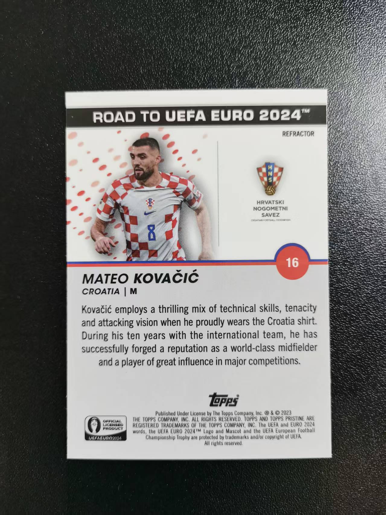 2024 Topps Pristine Mateo Kovacic 马特奥科瓦奇 克罗地亚 欧洲杯 折射 收藏凑套 卡品如图 免费代拍CC06