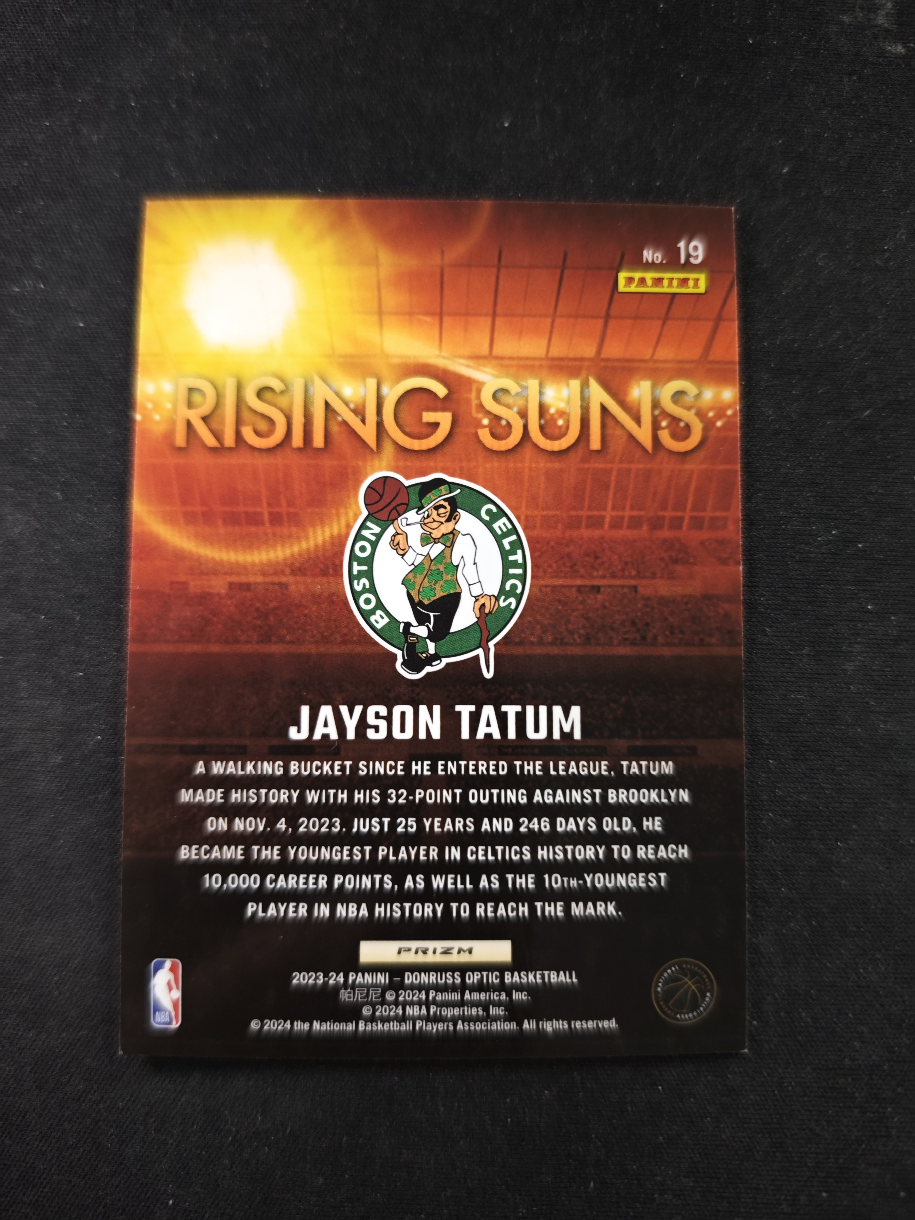 【蛤蟆特卖】杰森 塔图姆 獭兔 2023-24 PANINI OPTIC系列 经典折射设计 反光闪亮 绝版好卡 选图超帅 边角微瑕 卡品如图 专收必备!