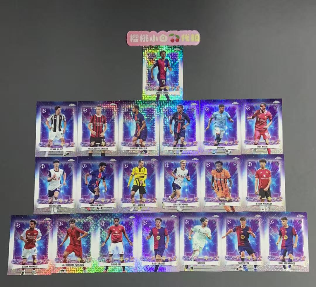 2025 Topps Chrome 已凑齐一套 樱桃小白 欧战 亚马尔 帕夫洛维奇 库巴西 恩德里克 卡马尔达 伊尔迪兹 姆巴耶 恩瓦内里 等新秀rc 大热金童 神奇小妖 樱花日版 卡品不保【许克】
