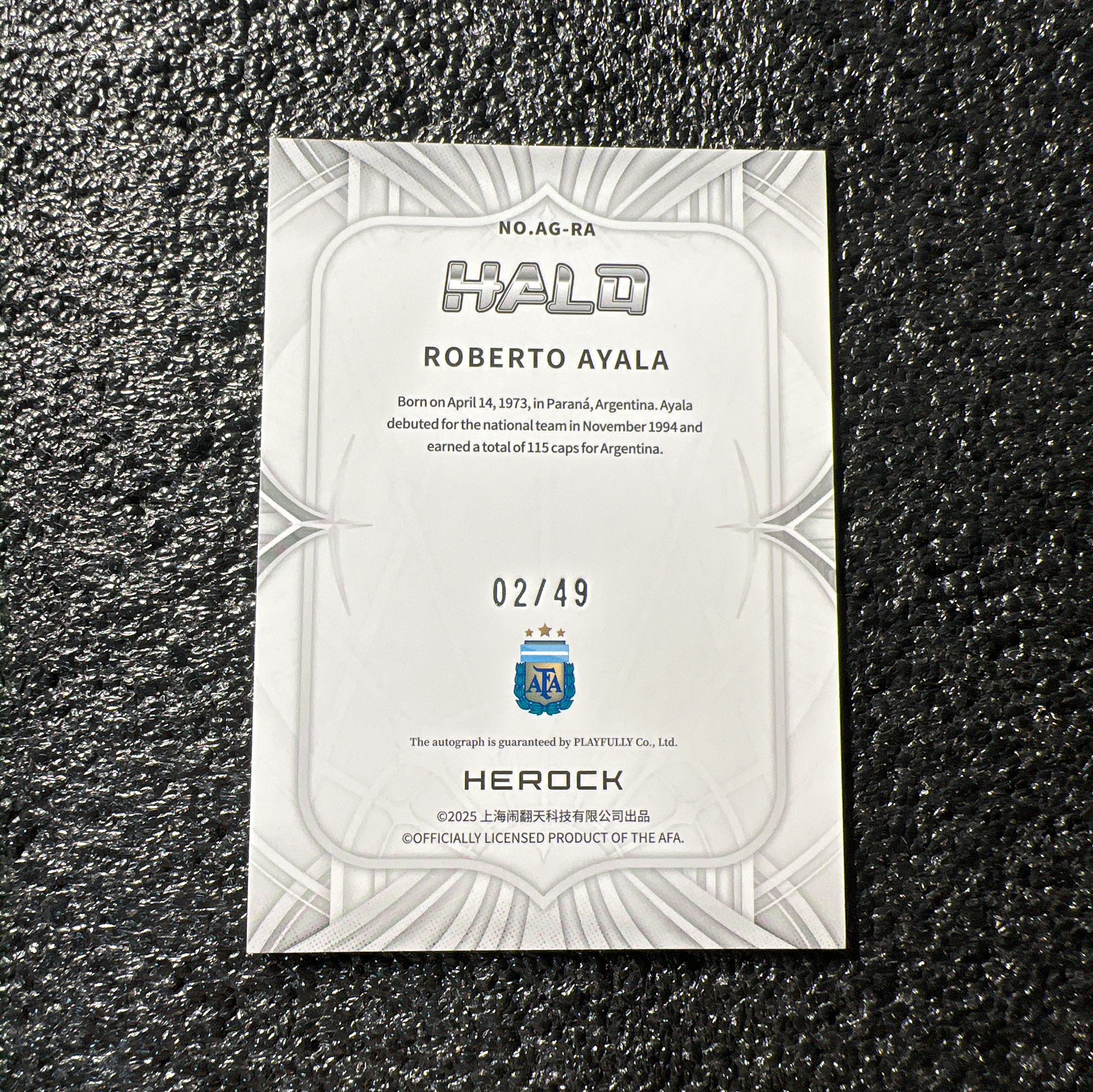 【足球代拍】2025 Playfull Herock Halo Roberto Ayala 罗伯托·阿亚拉 阿根廷 国家队盒 签字 2/49编 折射 大比例 ssp 收藏必备 只发顺丰 W006