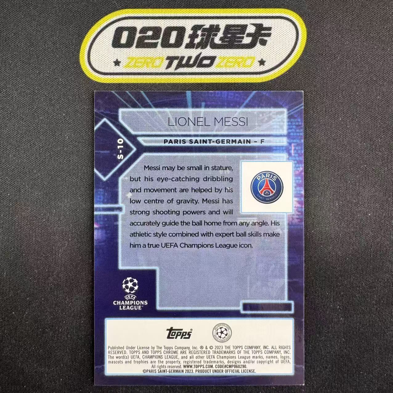 2022-23 Topps Chrome Lionel Messi 欧冠TC 梅西 梅球王 标本特卡 银折 巴黎 微瑕如图(OSORA)