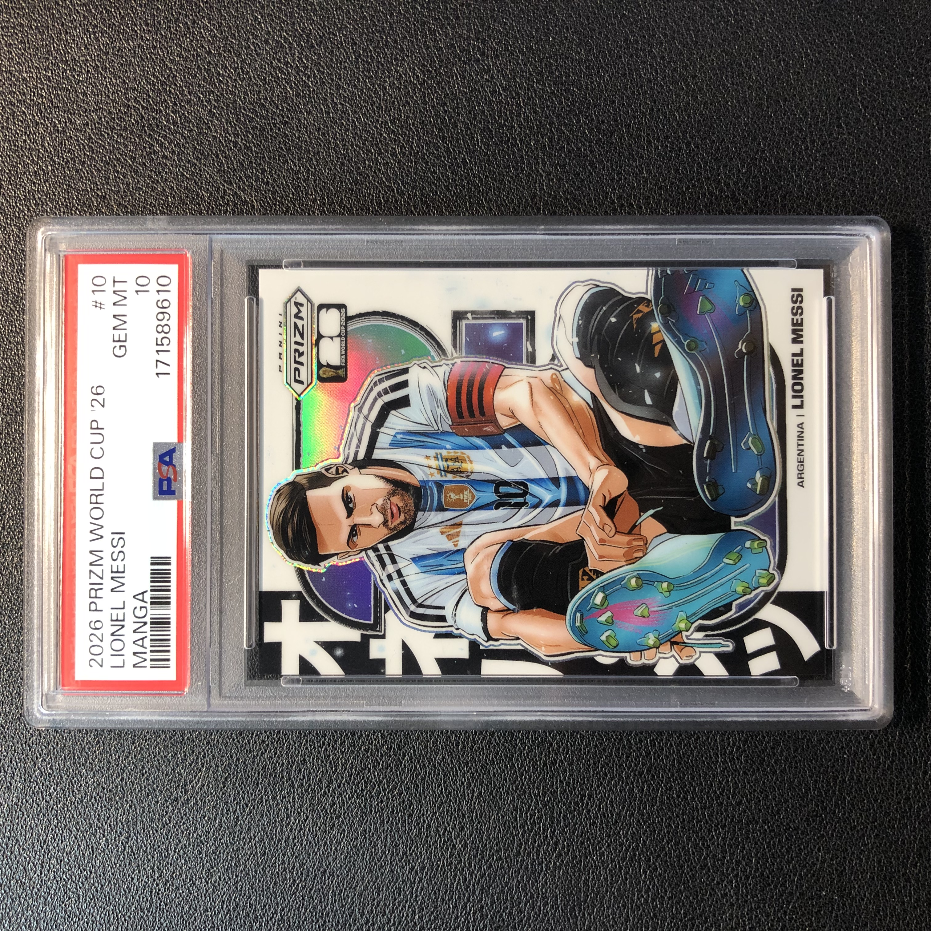 2026 Panini Prizm Lionel Messi 里奥 梅西 Manga 漫画 特卡 日漫 超大比例 SSP 阿根廷 巴萨 巴塞罗那 大巴黎 迈阿密国际 世界杯PZ PSA10 BU009