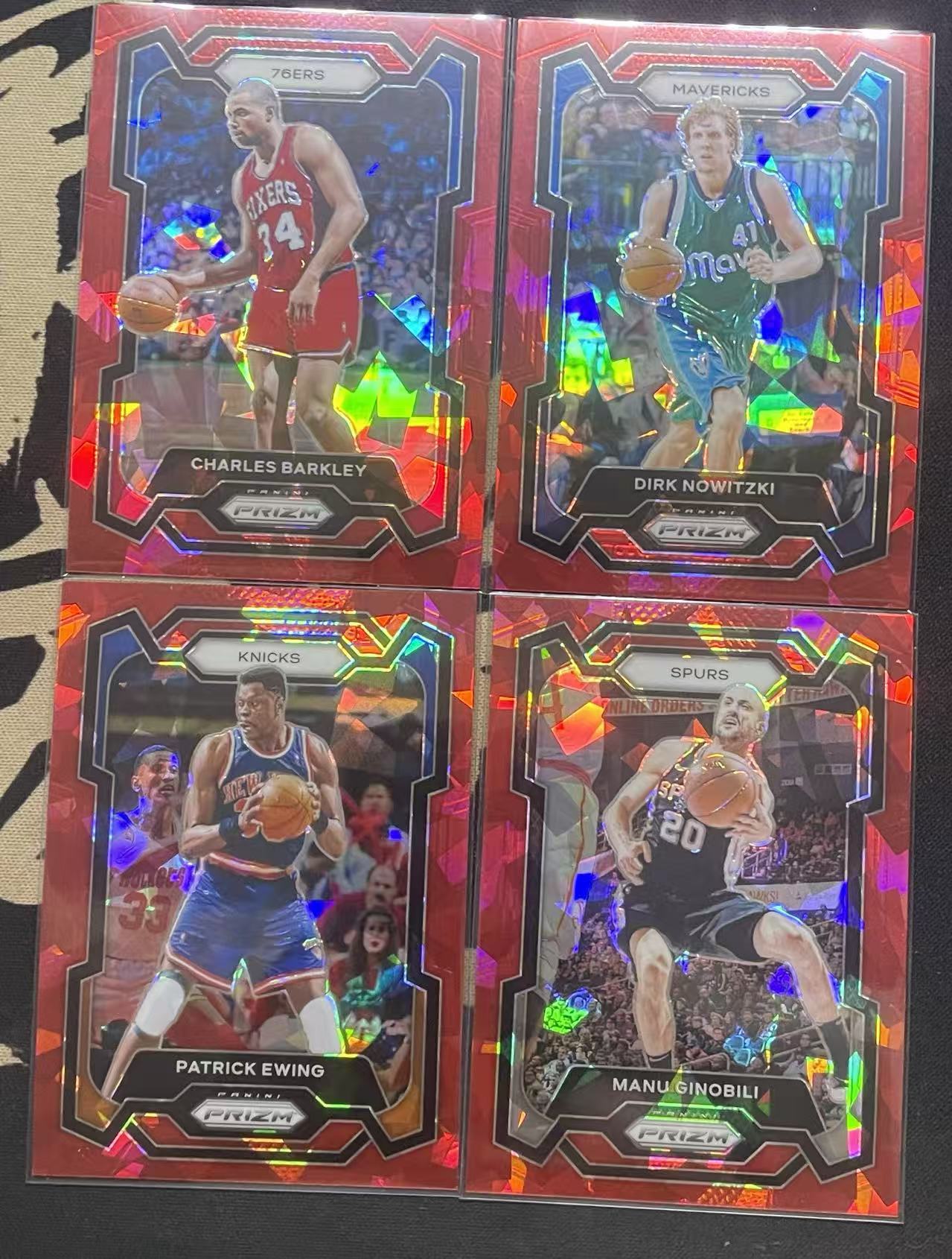 2023-24 Panini Prizm Dirk Nowitzki 德克·诺维茨基 马努·吉诺比利 帕特里克·尤因 查尔斯·巴克利 名宿 红碎冰 碎冰折 折射 pz 打包 值得收藏(猴子卡社)