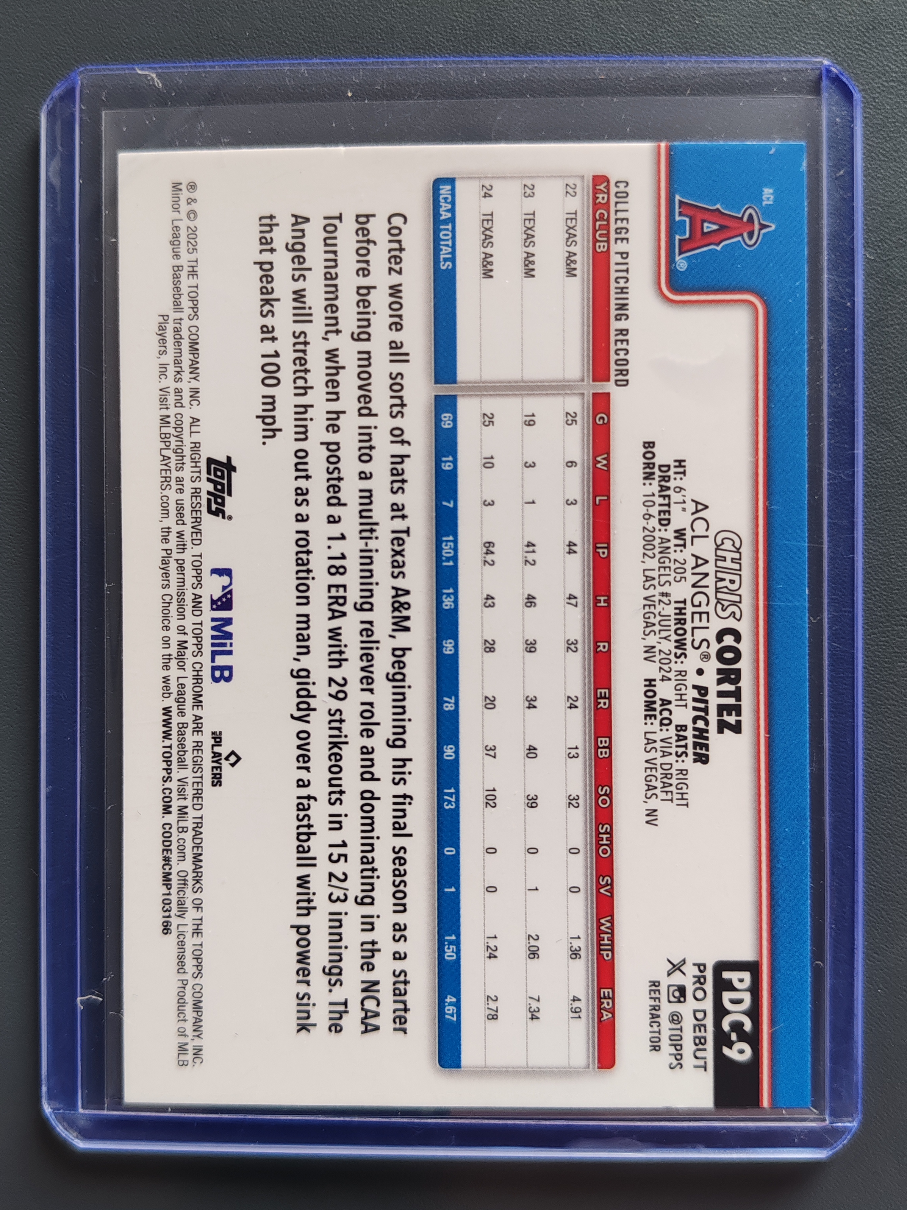 2025 Topps Pro Debut Chris Cortez 199编!银折!【9527】