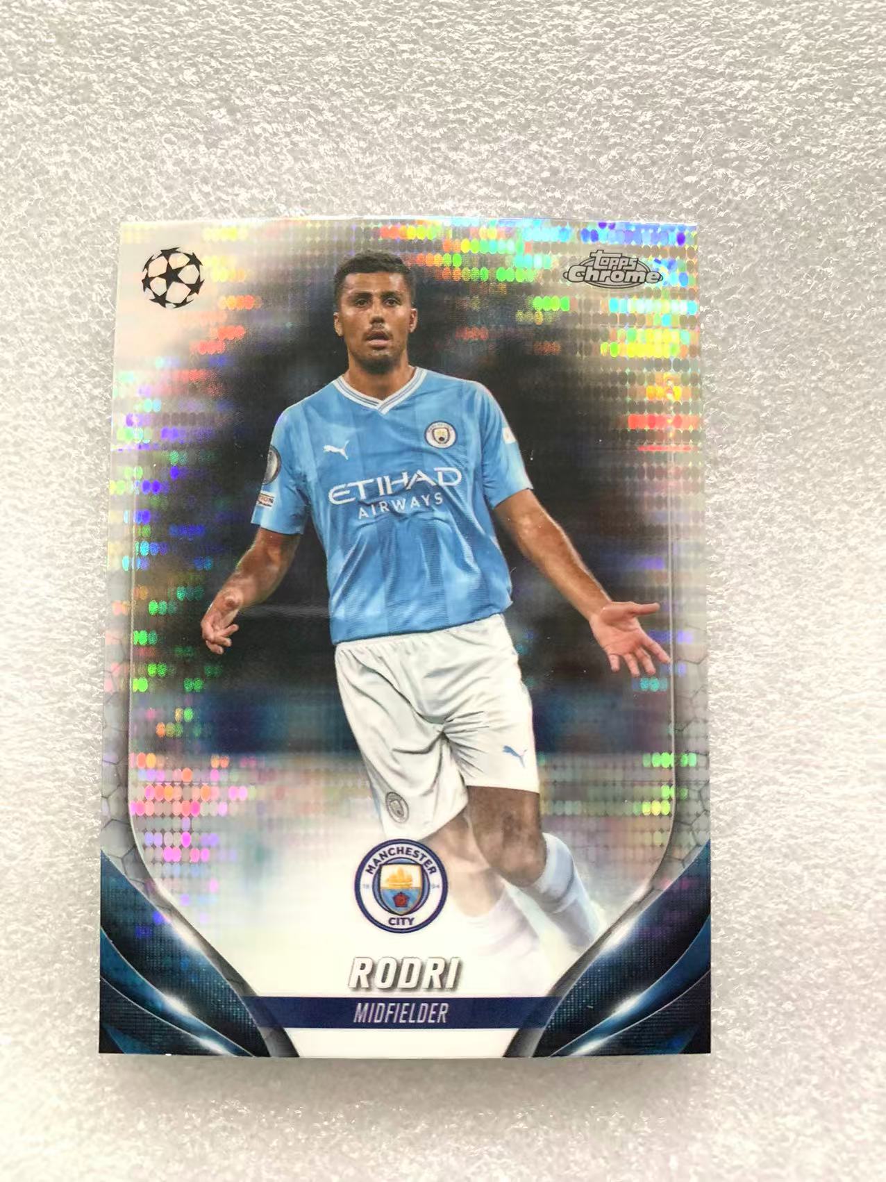 2024 Topps Chrome UEFA Rodri 欧战 曼城 西班牙 罗德里 银点点折 折射