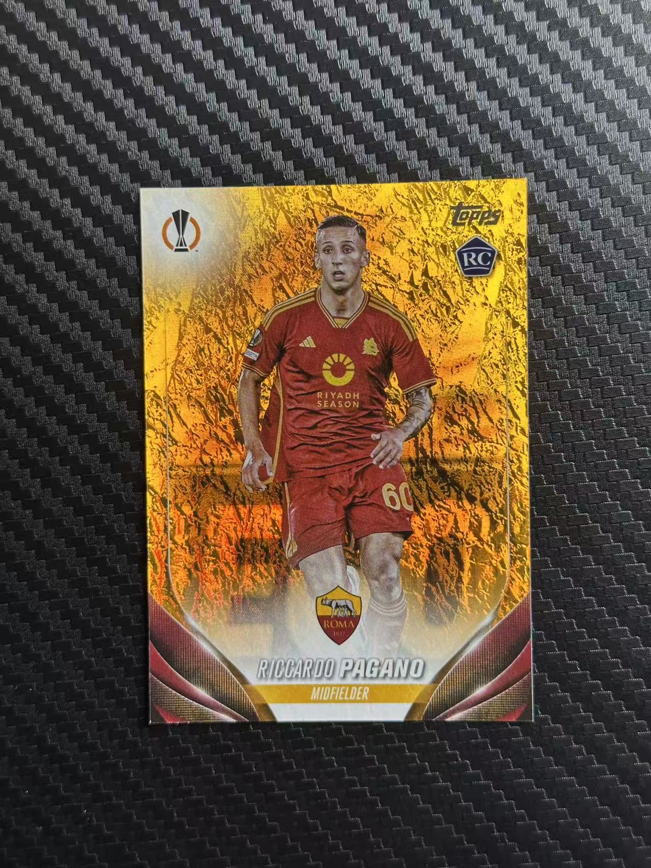 2024 Topps UCC Riccardo Pagano RC 欧冠 碧玉 帕加诺 罗马 新秀 橙玉折 08/25编 卡品如图 拍前看描述