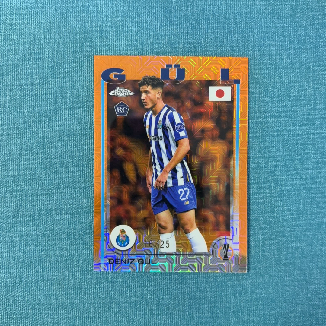 2024-25 Topps Chrome 欧战 日版 Deniz Gul 德尼兹 居尔 16/25编 低编 橙mojo折 波尔图 卡品如图 433HP