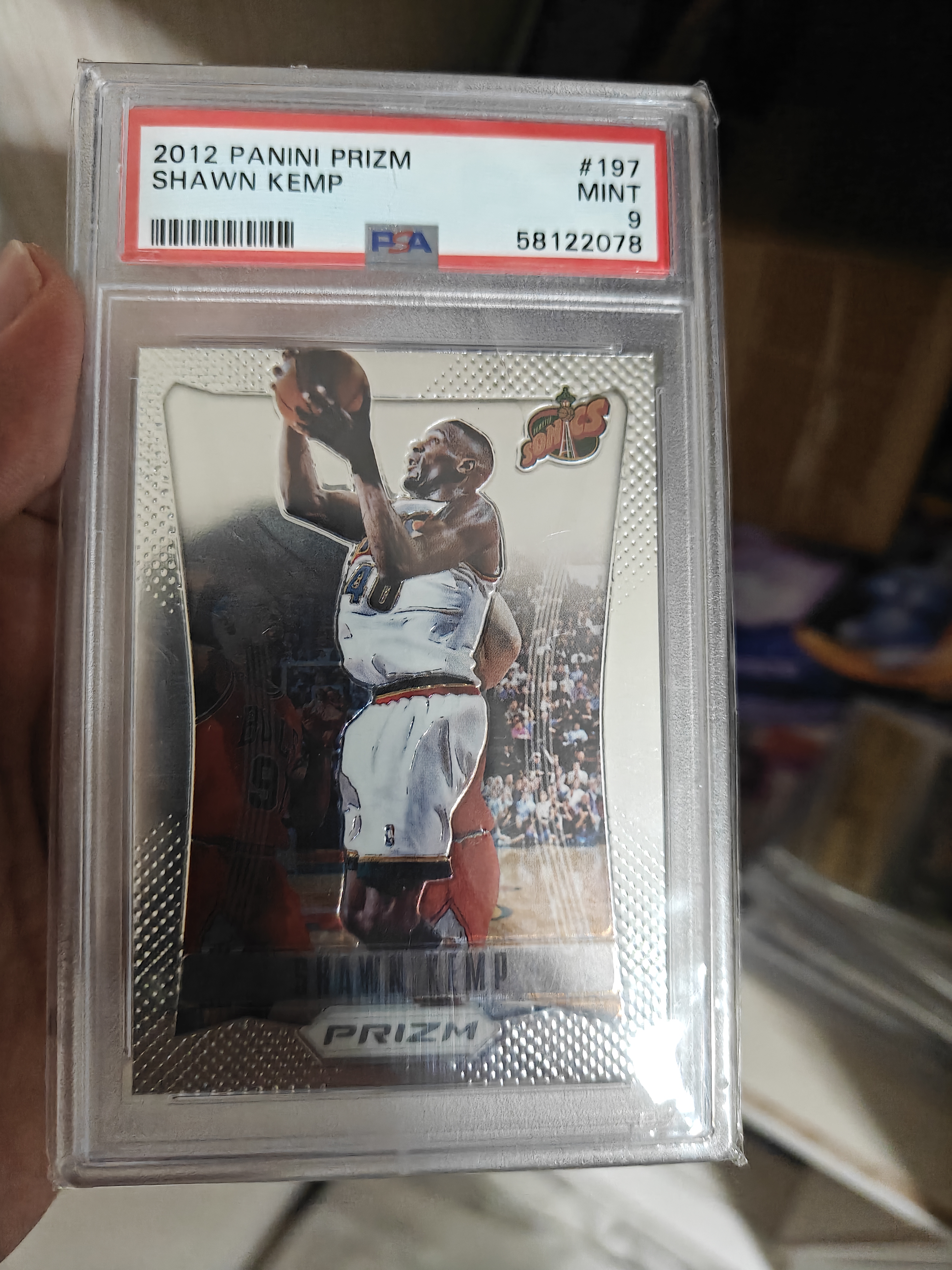 2012-13 Panini Prizm Shawn Kemp #197 PSA9 坎普 肖恩 雨人 元年 元年pz 名宿 特别值钱