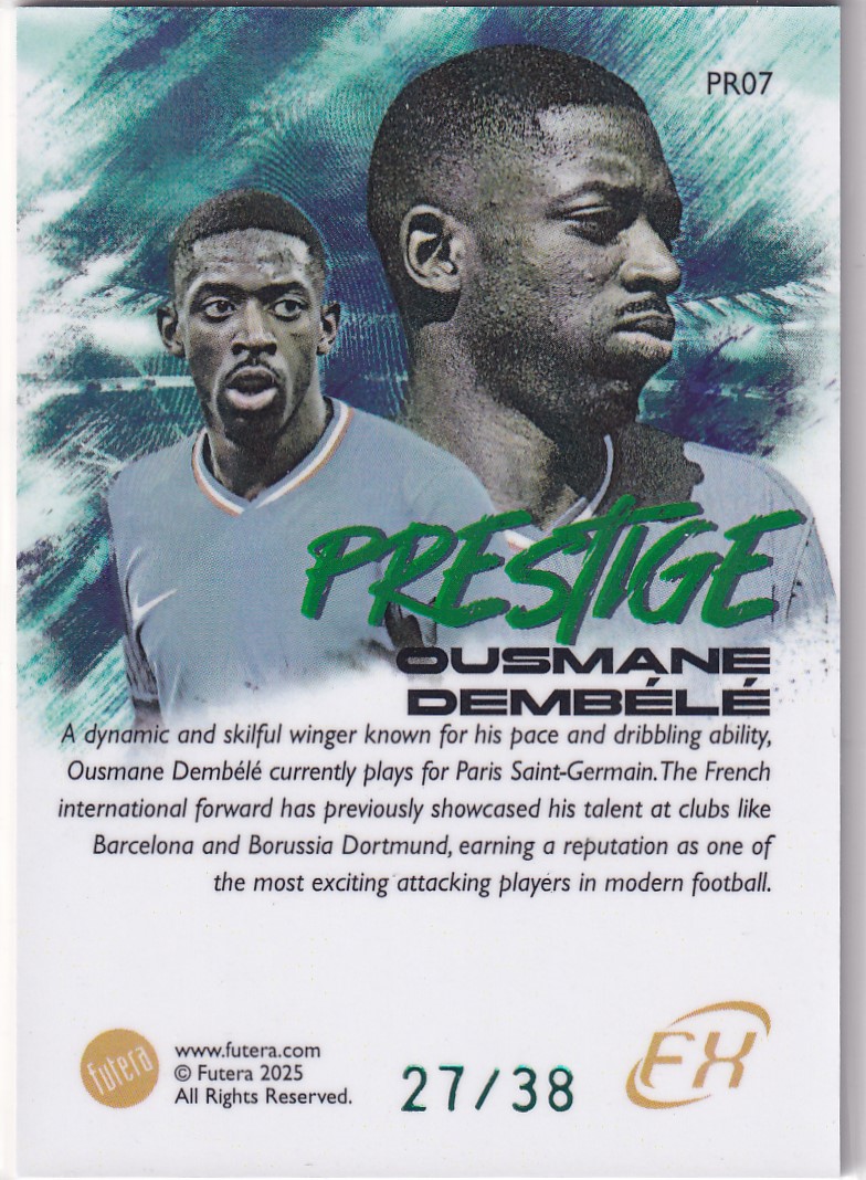 【thebighit】不累计004.2025 Futera FX 福特拉 法国 登贝莱 Prestige 特卡 38编