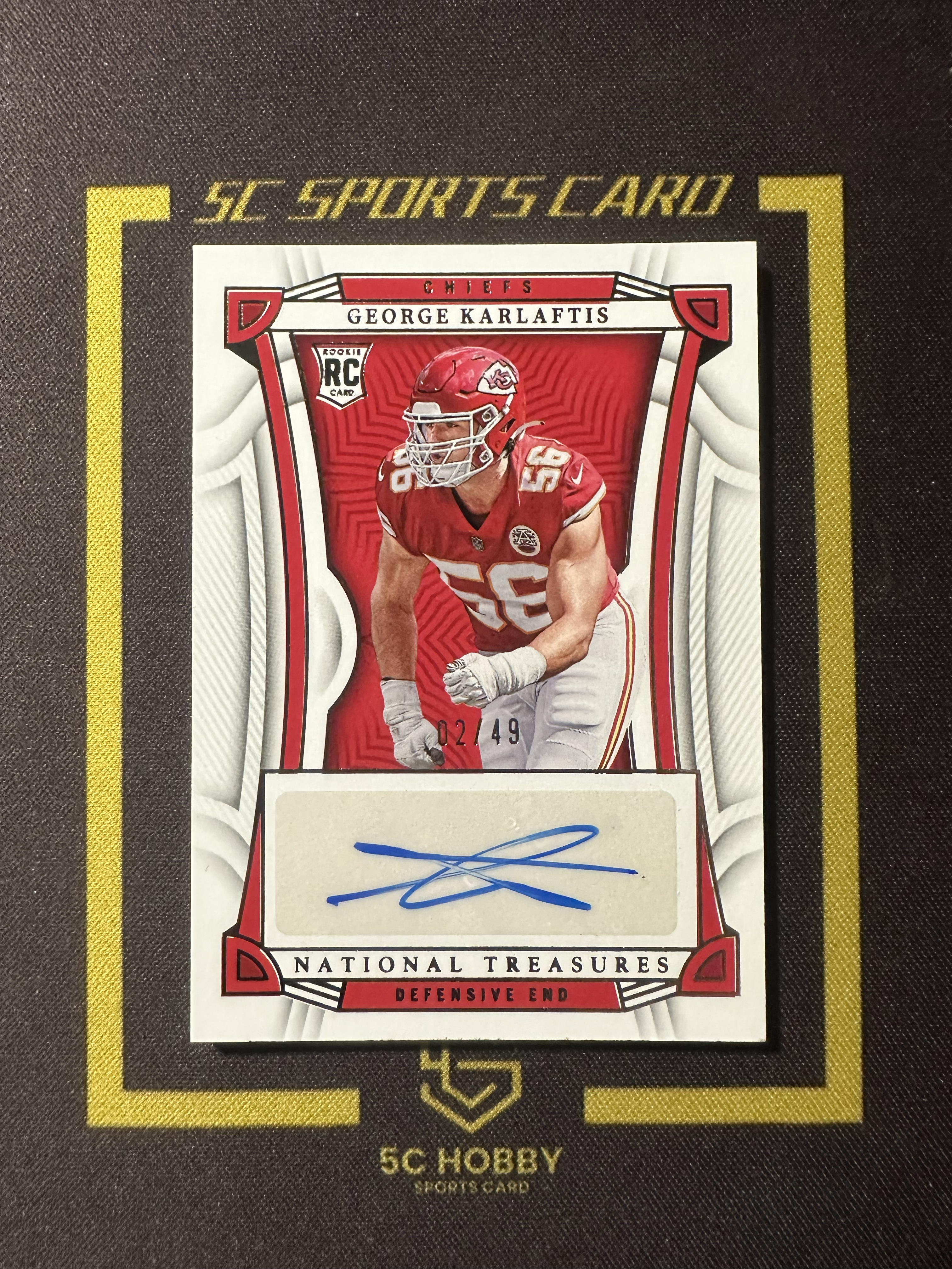 【主演出卡】 2022 panini 国宝 national treasures 橄榄球 酋长 George Karlaftis 新秀 49编 卡品如图 凑套必备