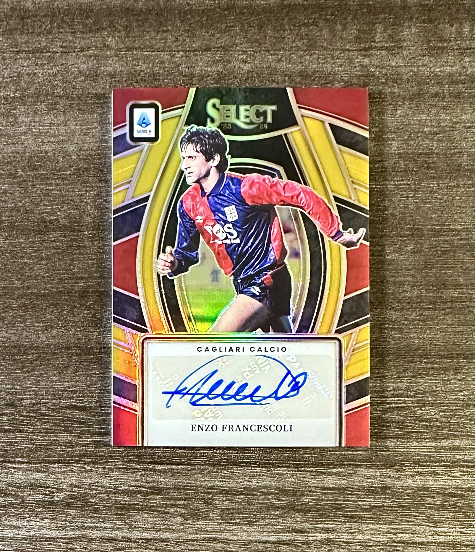 【1024拍卖】2023-24 Select Serie A Auto Gold 意甲 金折 签字 04/10编 Enzo Francescoli 恩佐 弗朗西斯科利 卡利亚里 瑕疵如图墨迹如图Lcc