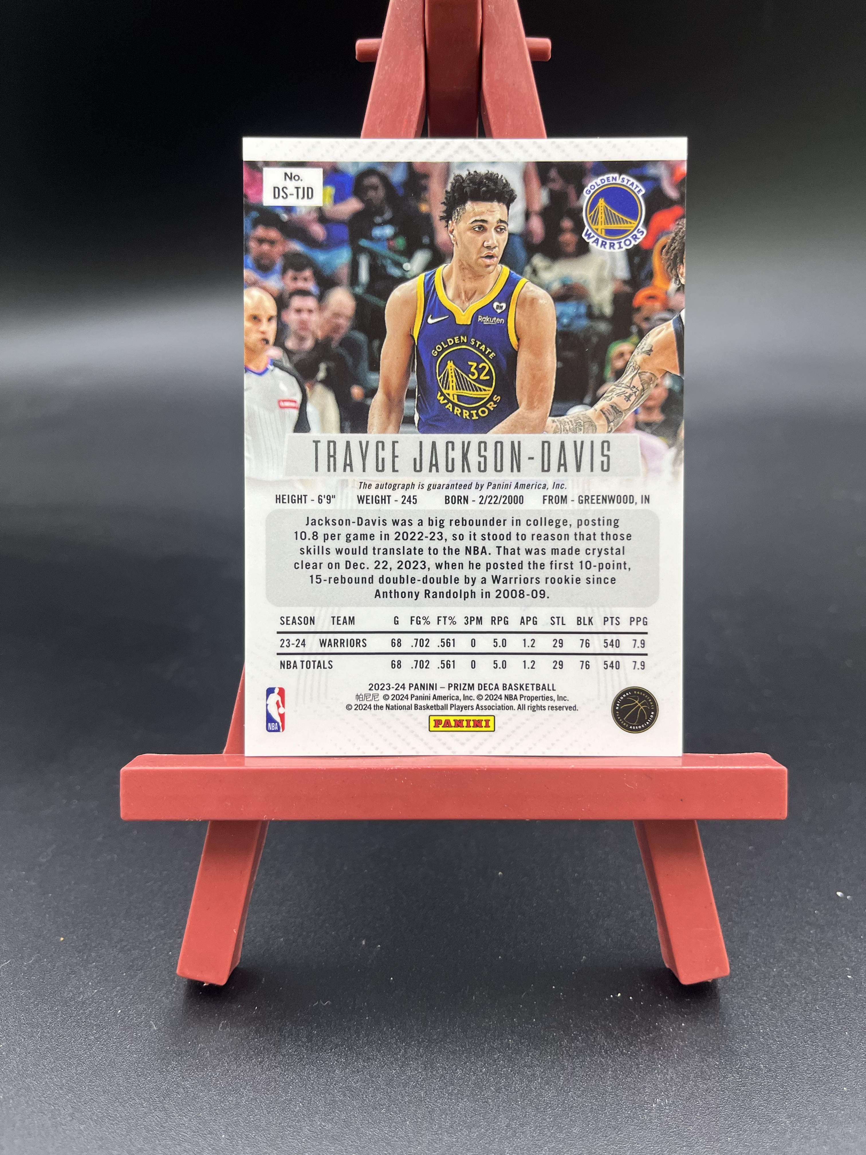 2023-24 Panini Prizm Deca RC Trayce Jackson-Davis 勇士 新秀 土鸡蛋 杰克逊 戴维斯 PZ 签字 卡品如图 【优质签字专场】01WZ