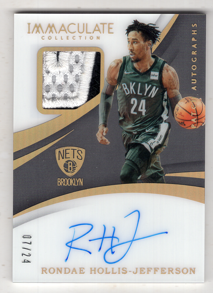 2017-18 Panini Immaculate Rondae Hollis-Jefferson 【来拆波卡】篮网 霍利斯 杰弗森 约旦科比 NPA 镜面 Patch 签字 卡签 24编 cjzs