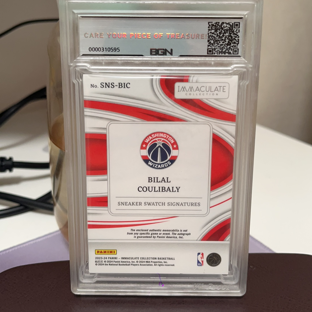 2023-24 Panini Immaculate Bilal Coulibaly RC 奇才 新秀 比拉尔 库利巴利 10编 BGN 10分 球鞋 签字 卡签 卡品如图 精美收藏佳品