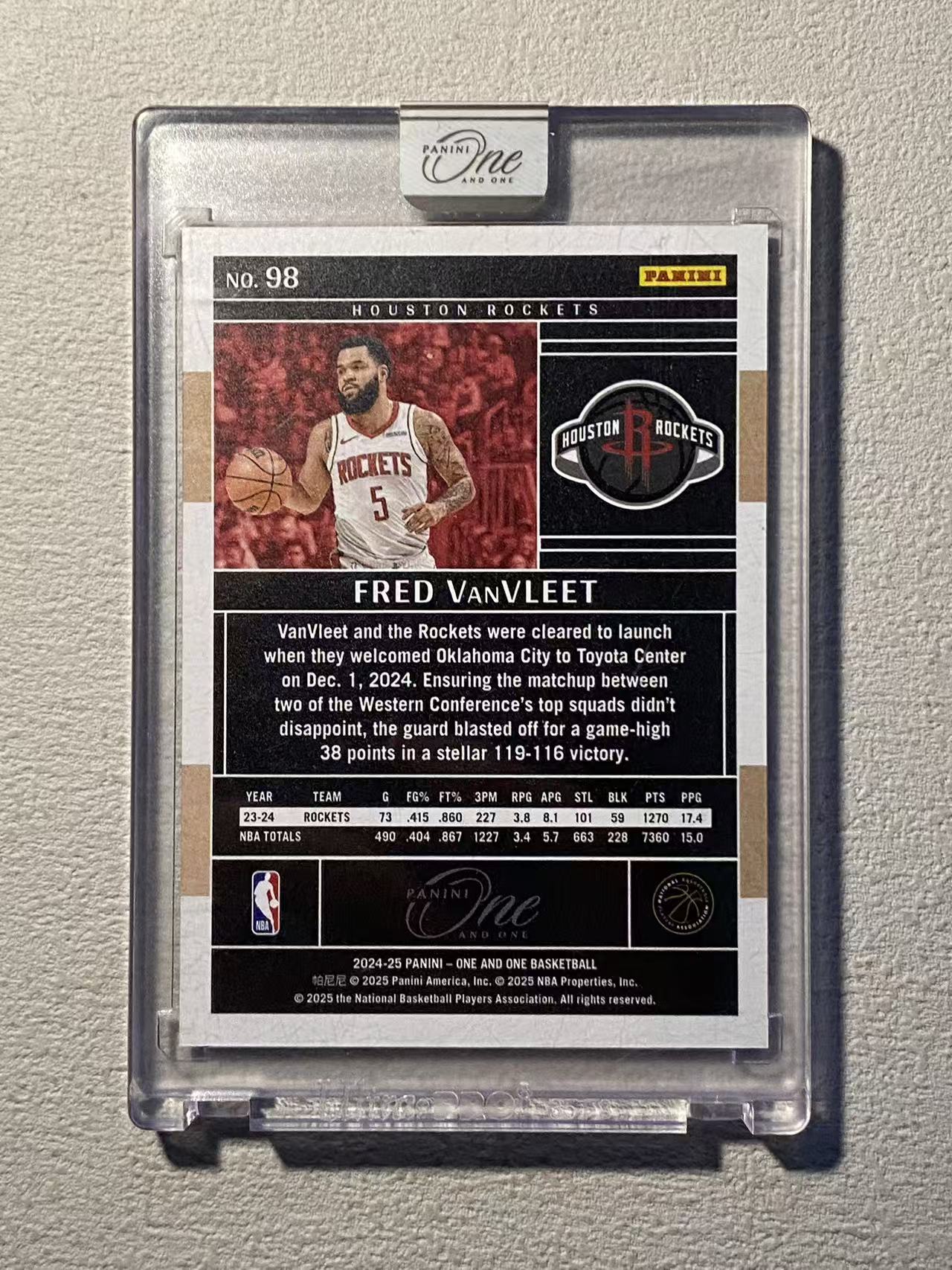 2024-25 Panini One and One Fred VanVleet OAO 火箭 范弗里特 范乔丹 /35编 低编 蓝折 折射 卡品如图 专收必备 原封砖