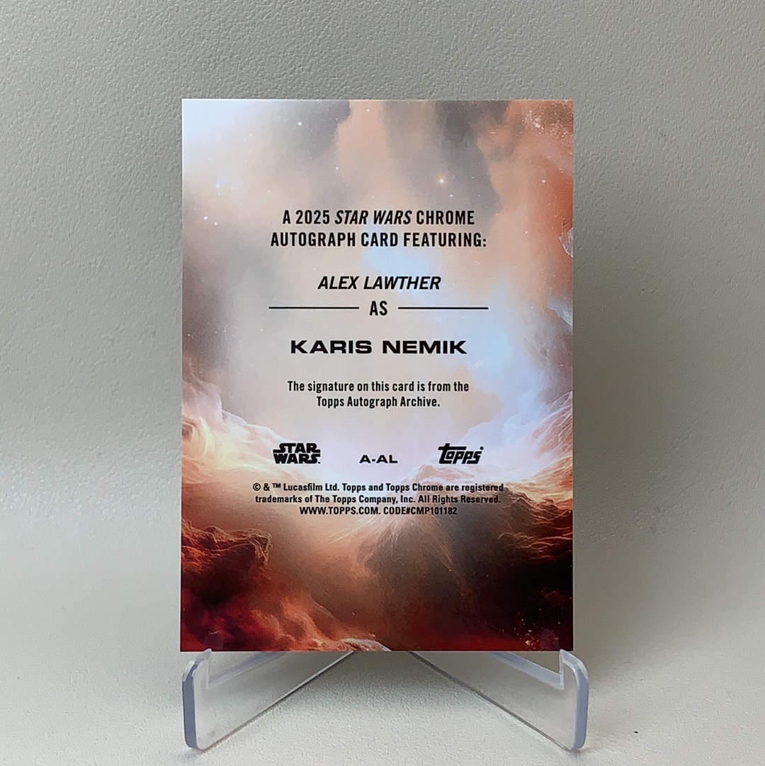 【弈卡代拍】 2025 Topps Star Wars 星球大战 Chrome 银折 折射 签名 签字 蓝字贴签 Karis Nemik 义军成员 品相如图 凑套必备 Mito