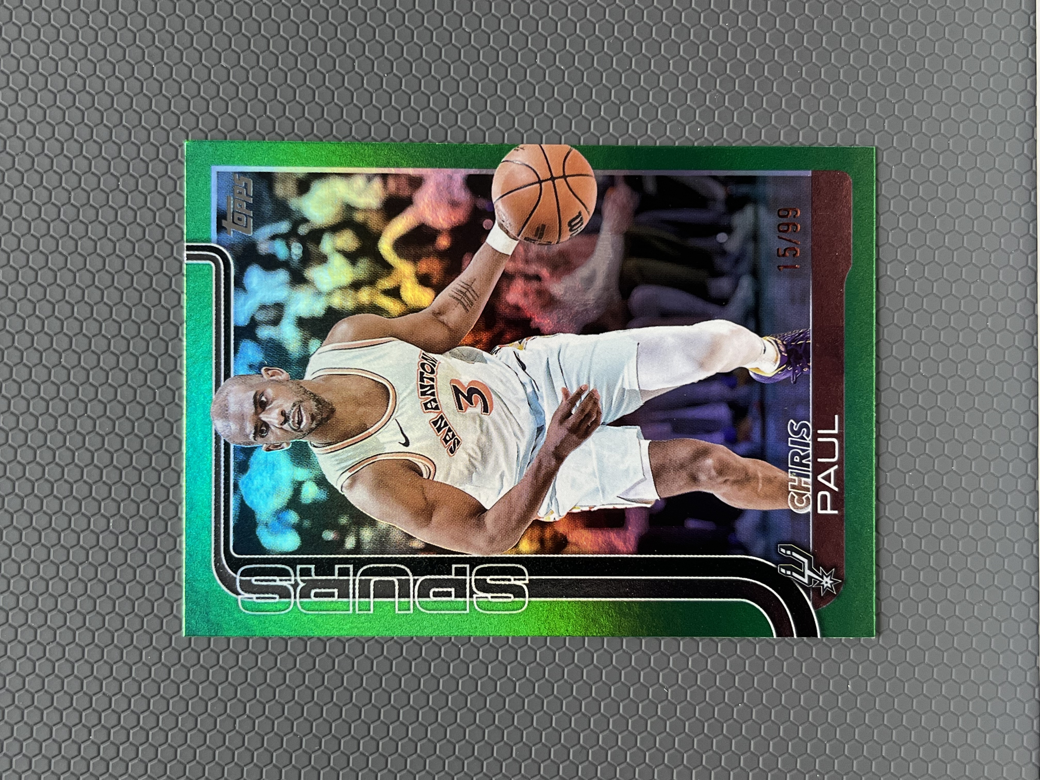 2025 Topps 保罗 CHRIS PAUL 马刺 限量 99编 绿折 折射 平行 卡品如图-左