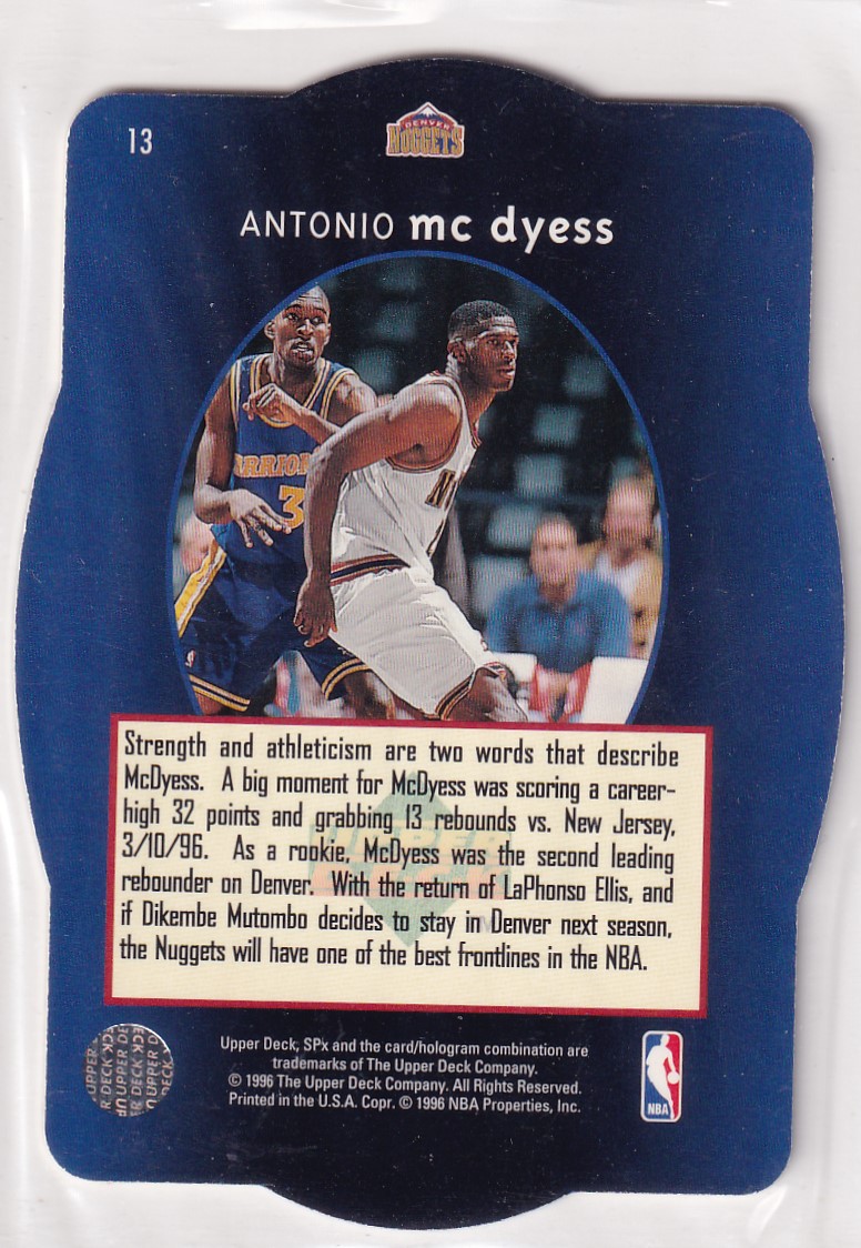 【thebighit】不累计TTB.1996-97 UD SPX 安东尼奥 麦克戴斯 3D折射 金版 异形 特卡 老特 经典老卡 卡品如图