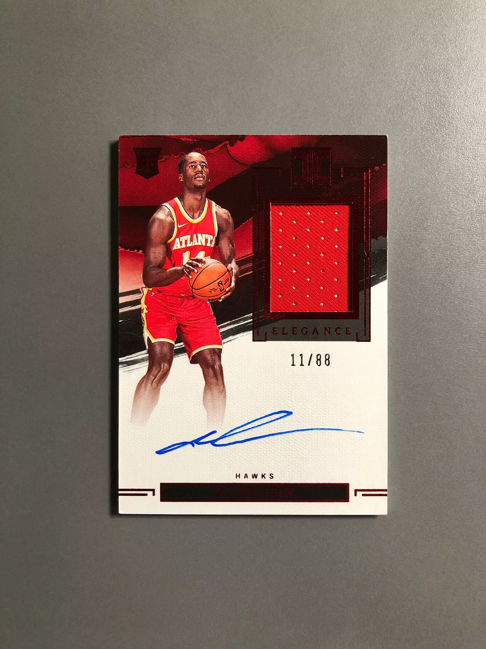 2022-23 Panini Impeccable AJ Griffin RC AJ·格里芬 老鹰 新秀 RC 球衣 签字 卡签 RPA 中国红 88编 实卡好看 卡品如图 可累计 FT033