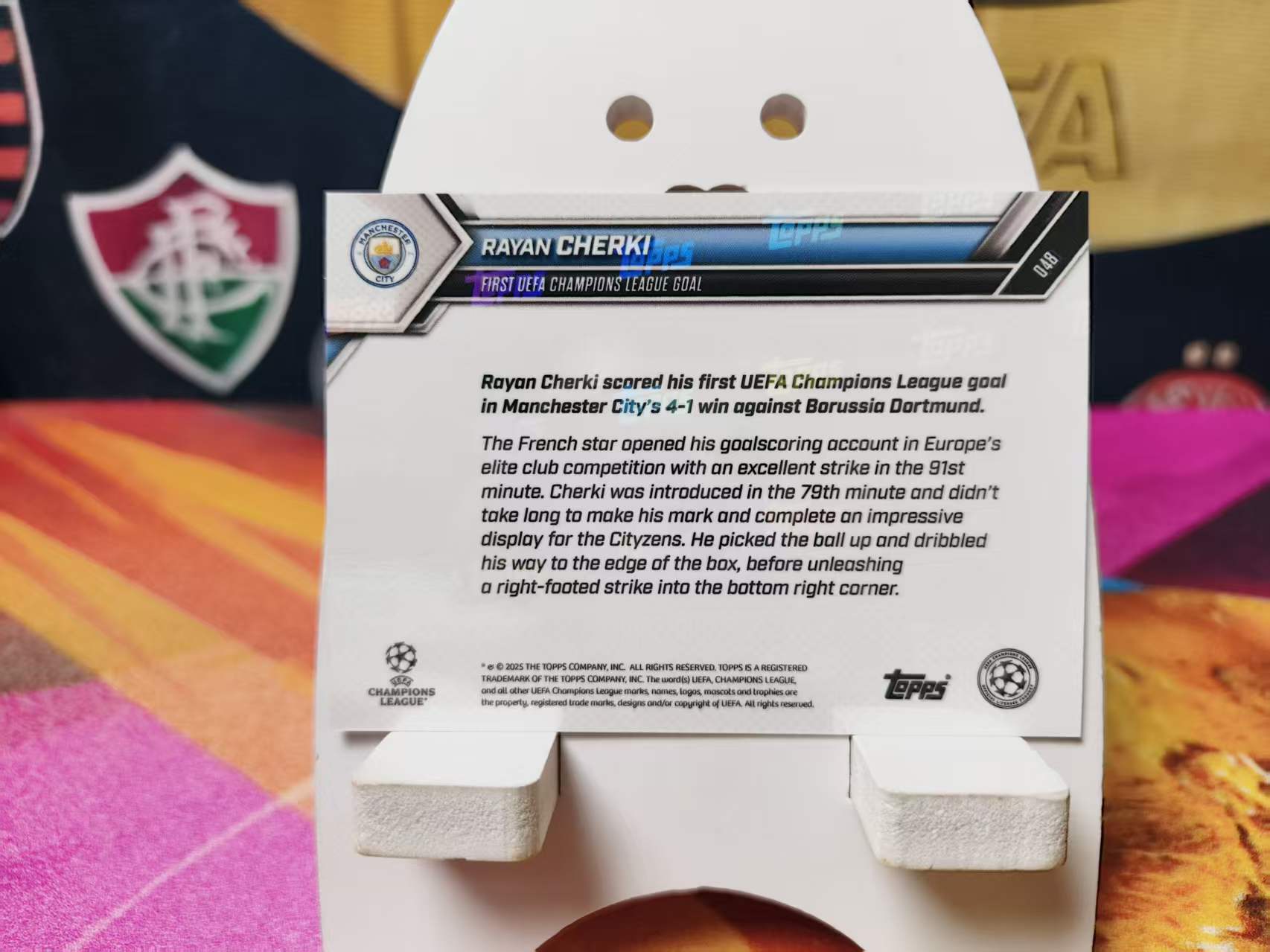 2025 Topps Now Rayan Cherki 谢尔基 切尔基 曼城 欧冠 打入个人欧冠首球 庆祝时刻 时刻记录 收藏必备 NN