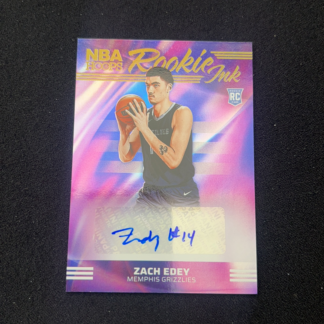 2024-25 Panini NBA Hoops Zach Edey 【小V代拍】周志豪 扎克 埃迪 灰熊 银折 签字 贴签 新秀 rc 卡品如图【咬人猫】z