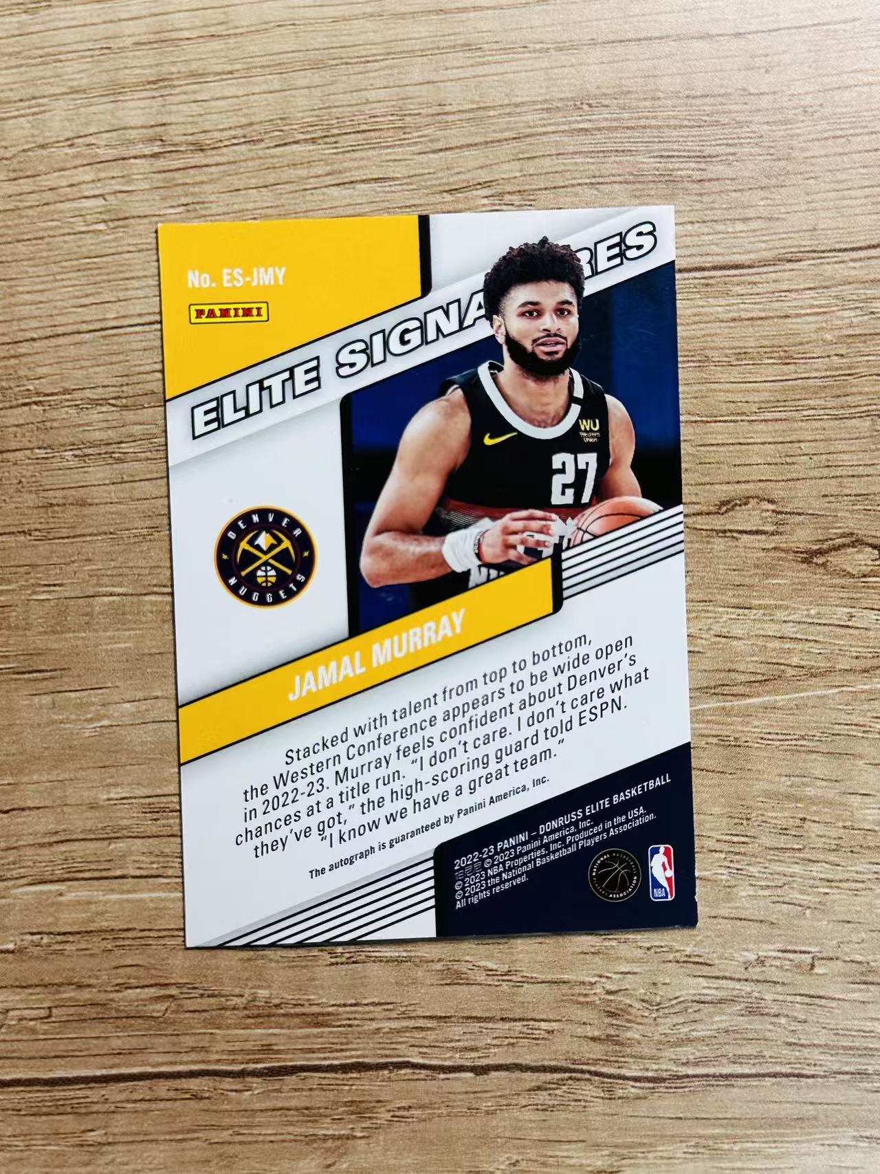 2022-23 Panini Elite Jamal Murray 嘿嘿代卖 精英 贾马尔 穆雷 签字 卡签 掘金 口曼巴