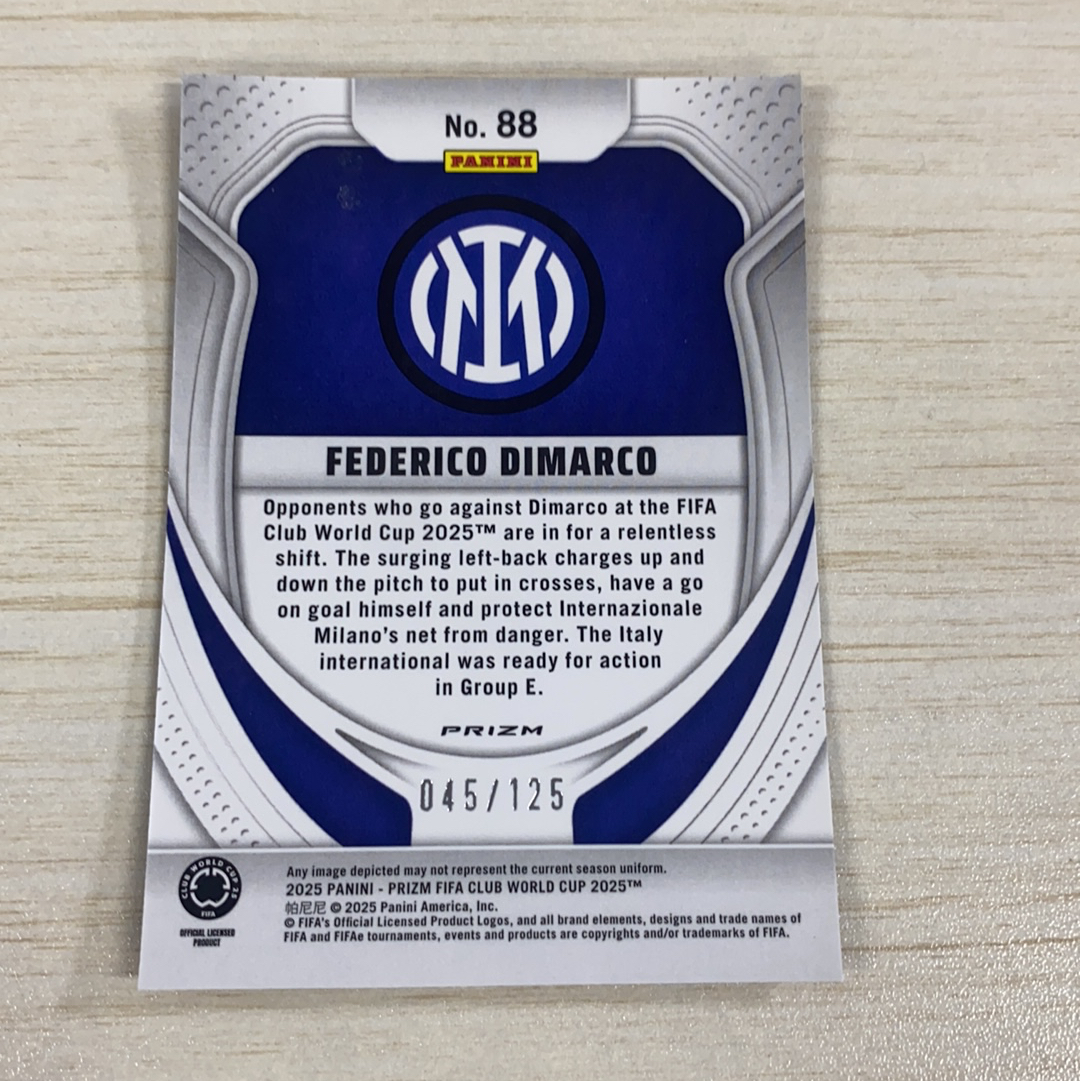 【小牛代拍】2025 Panini Prizm Federico Dimarco 迪马尔科 世俱杯pz World Club Cup 国际米兰 紫折 125编 卡品如图(一哥)