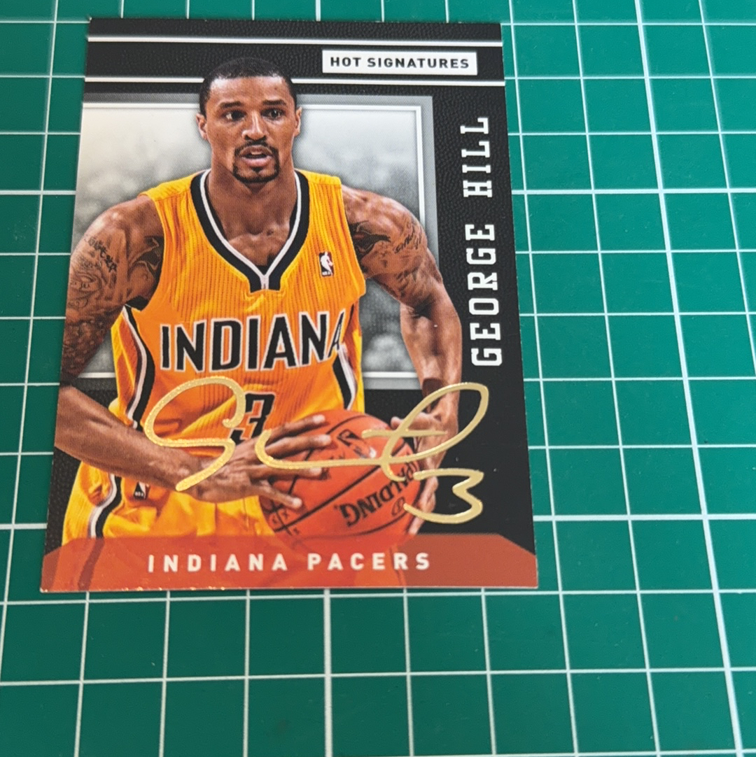 2014-15 Panini Americana George Hill S.p.a.乔治希尔 金签卡 签名 签字 烫金印签 十年老卡 绝版卡 稀有大比例