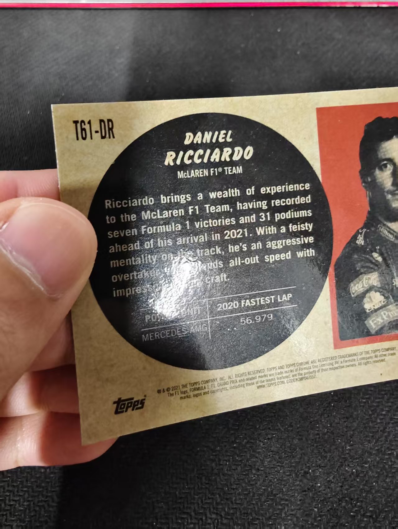 2021 Topps Chrome F1 Daniel Ricciardo 丹尼尔 里卡多 银折 F1 划痕 边角瑕疵 #DR