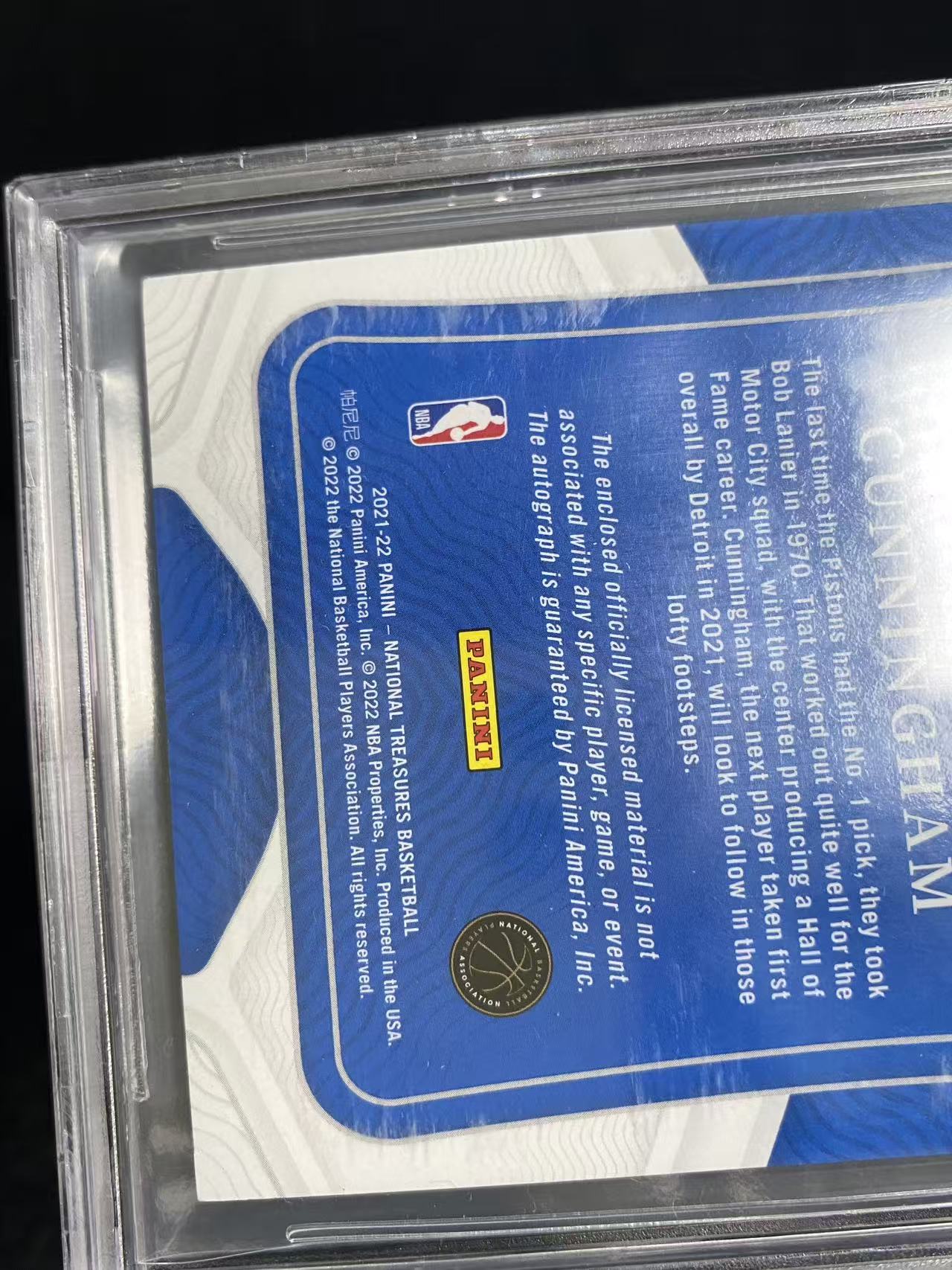 2021 Panini National Treasures Cade Cunningham BGS8.5【大彪】国宝新秀年 活塞 CC凯德坎宁安 康宁汉姆 卡签签字 球衣暴力切割正RPA 99编 赵