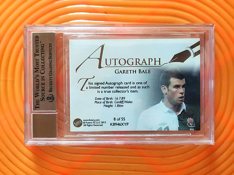 2013 USA Futera Unique 加雷斯·贝尔 (( 限量55张 完美签名 唯一 一张BGS 9.5分 AU10分 等同1/1 )) ebay 奇迹