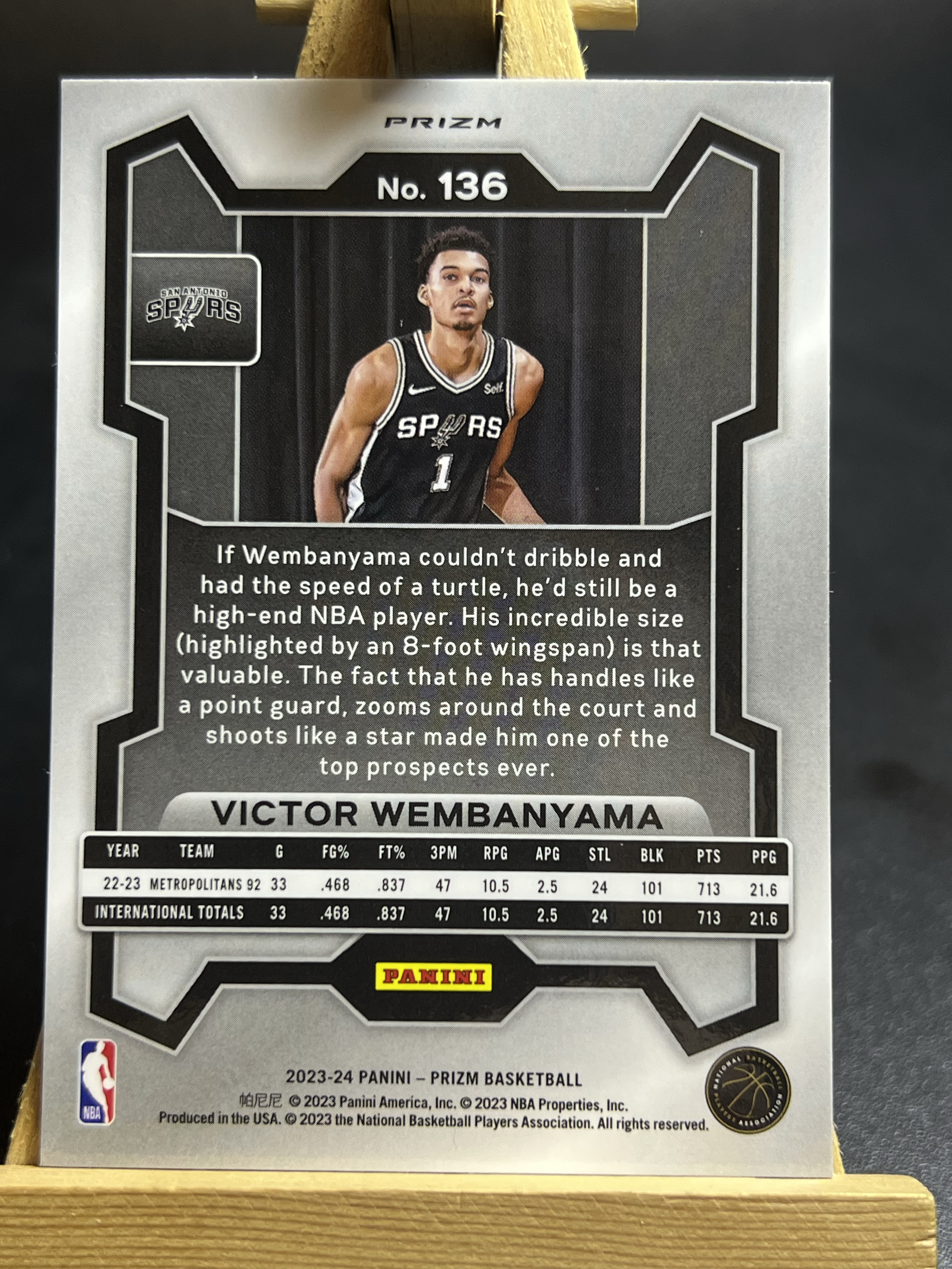 2023-24 Panini Prizm Victor Wembanyama PZ 马刺 文班亚马 斑马 新秀RC 绿折 瑕疵如图 李哥 叉叉拍卖