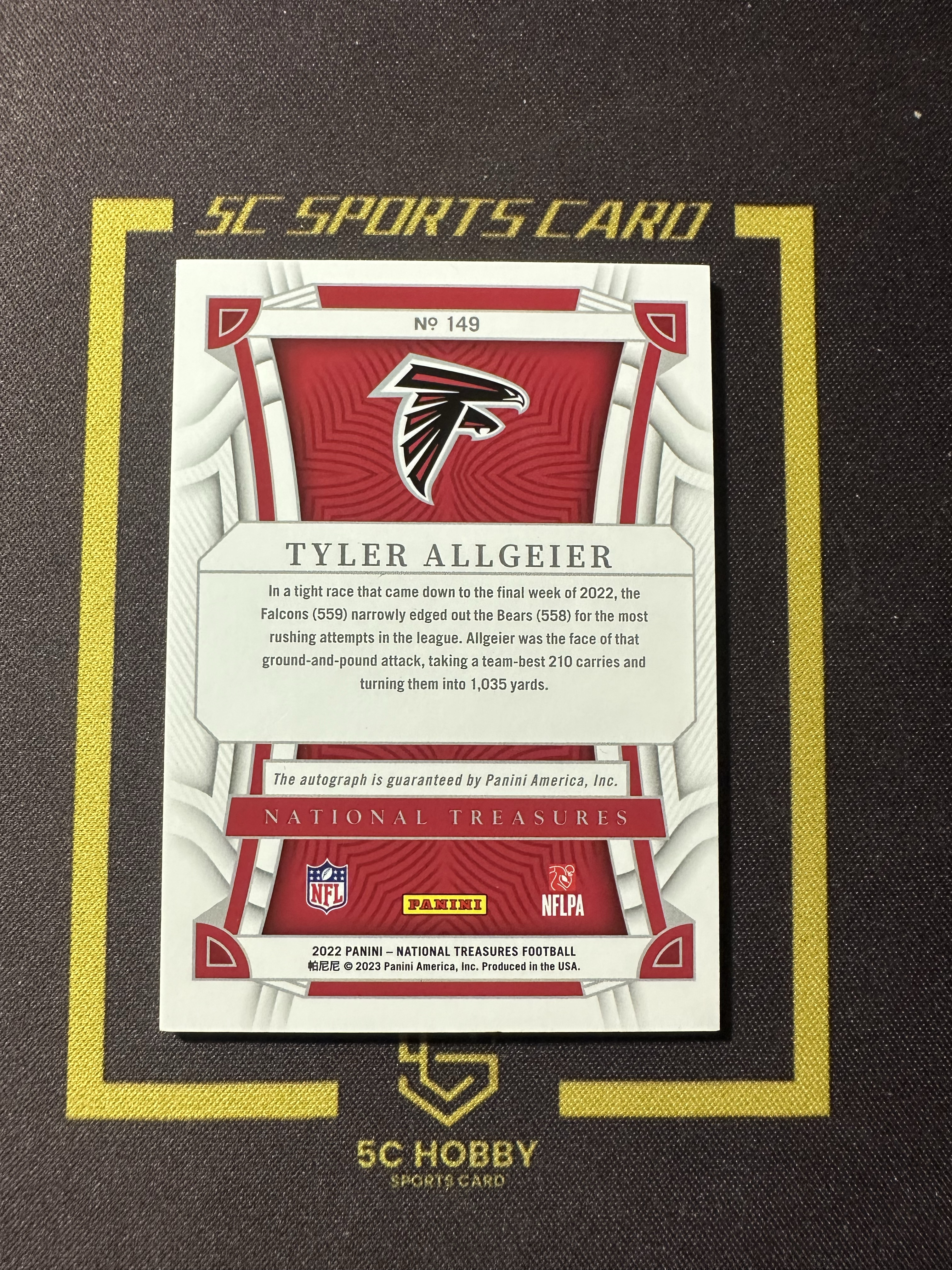 【主演出卡】 2022 panini 国宝 national treasures 橄榄球 猎鹰 Tyler Allgeier 99编 卡品如图 凑套必备