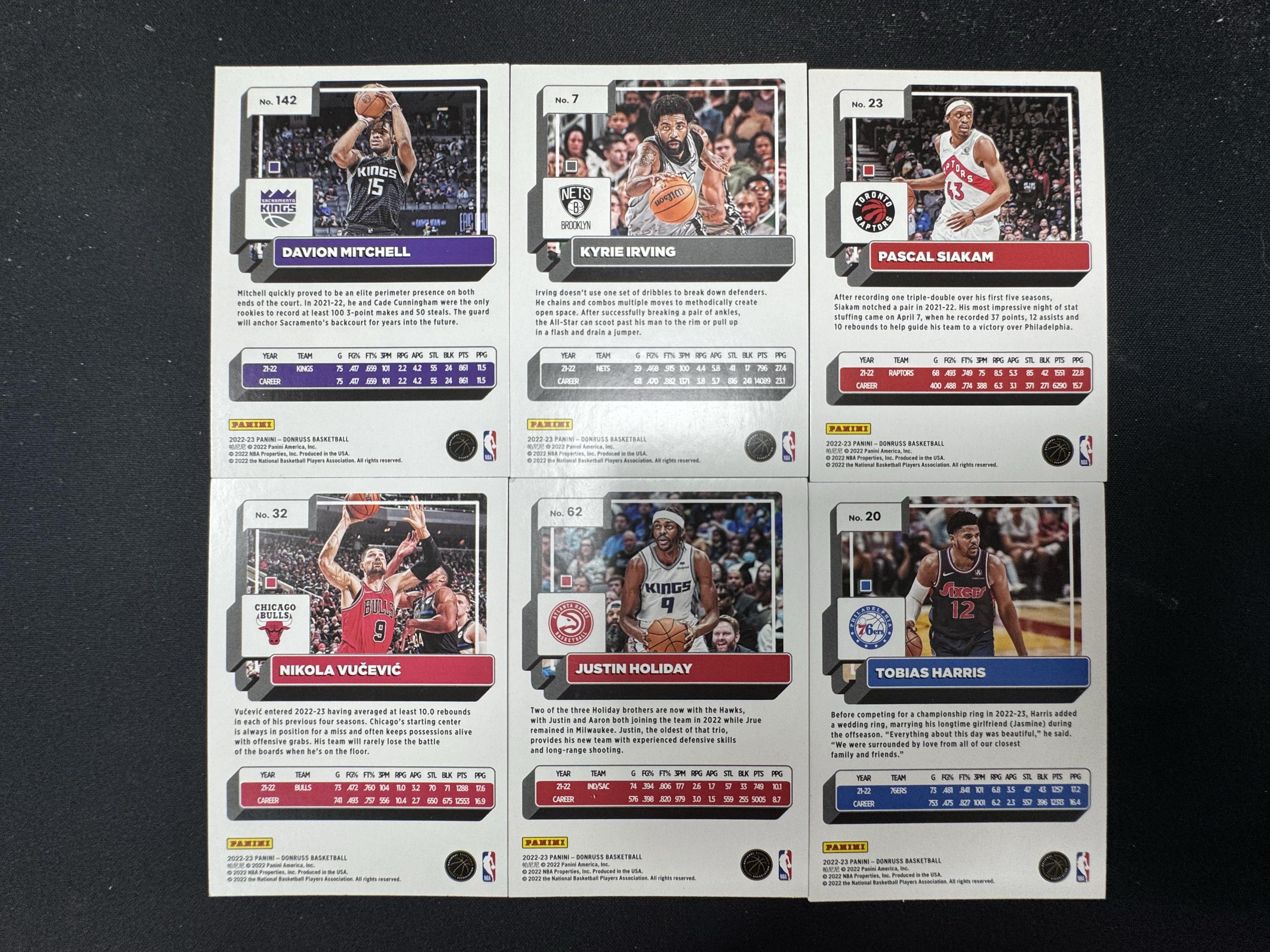 2022-23 Panini Donruss 杜蕾斯 米切尔 欧文 西亚卡姆 武切维奇 霍勒迪 哈里斯 绿佛光折 折射 6张打包lot组 Hzo7