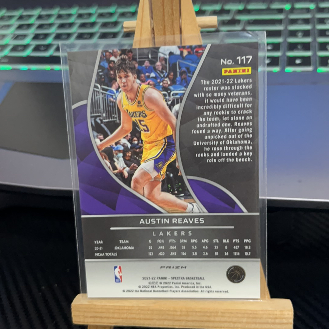 2021-22 Panini Spectra Austin Reaves RC 奥斯汀 里弗斯 湖人 新秀 折射 光谱 卡品如图 凑图必备 值得收藏